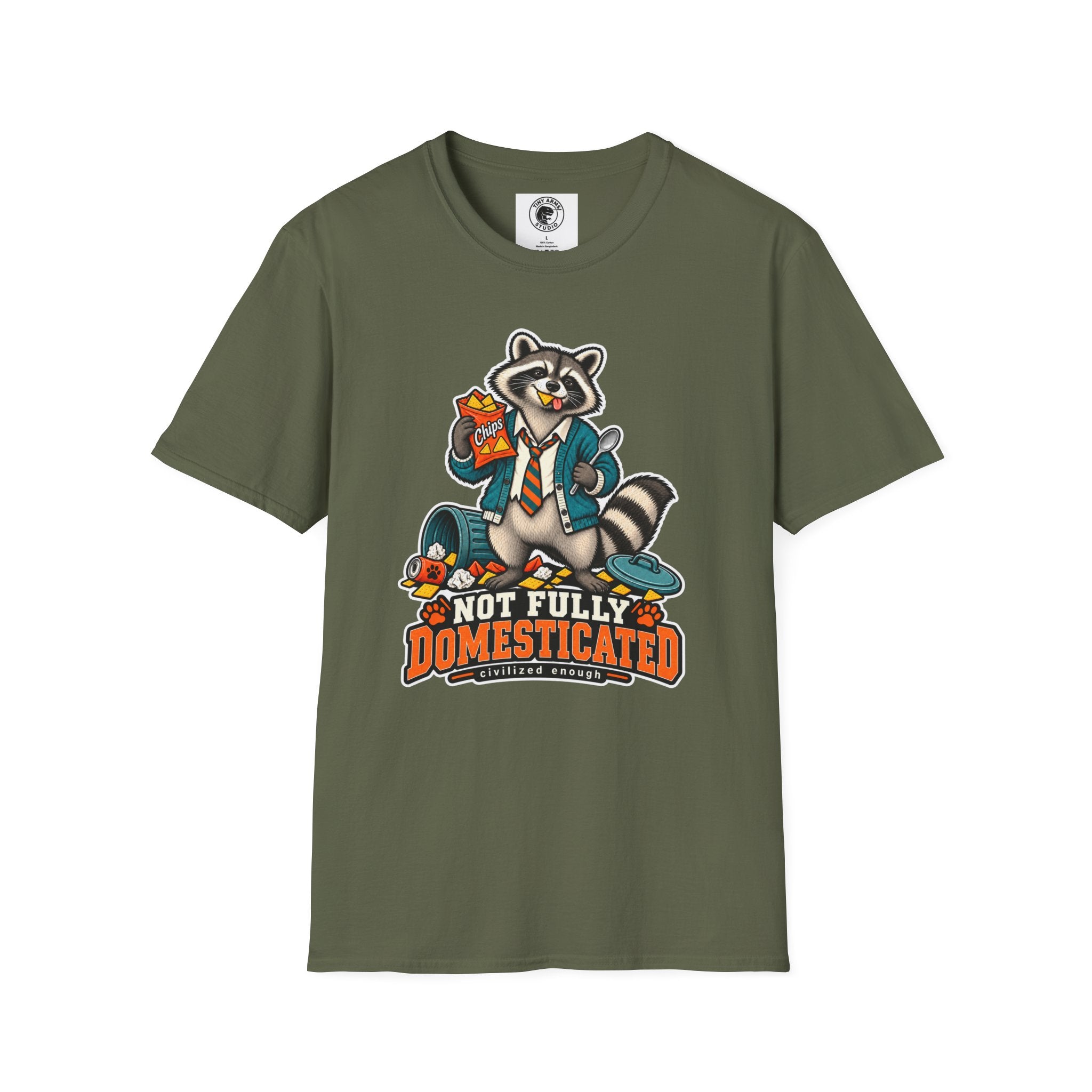 Not Fully Domesticated Raccoon T-Shirt | Funny Animal Graphic Tee