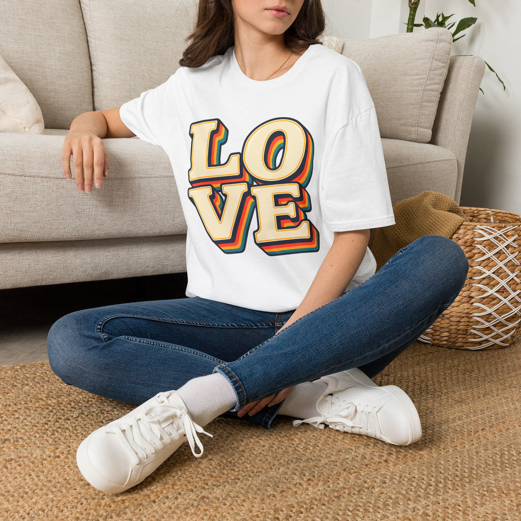 Retro Rainbow LOVE shirt | T-Shirt