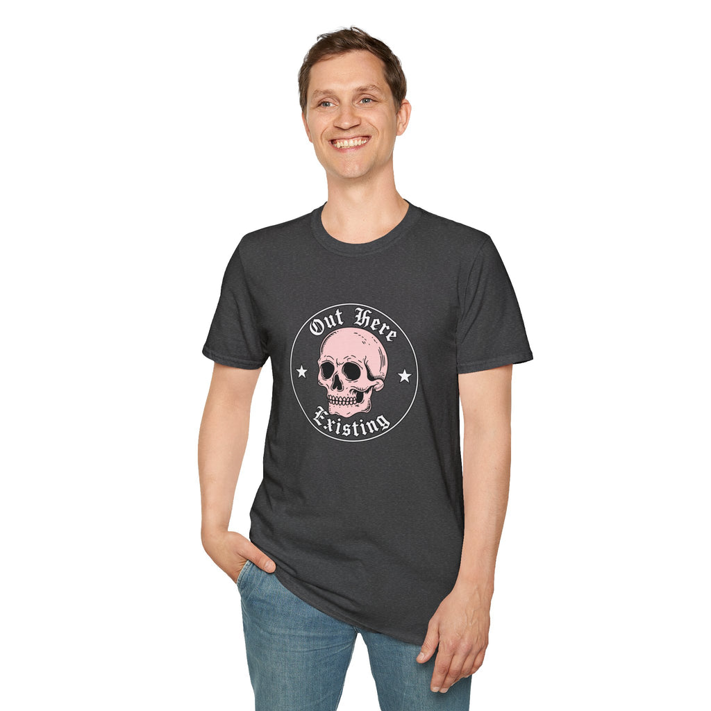 Pink Skull 'Out Here' Graphic Tee | Skull Illustration T-Shirt