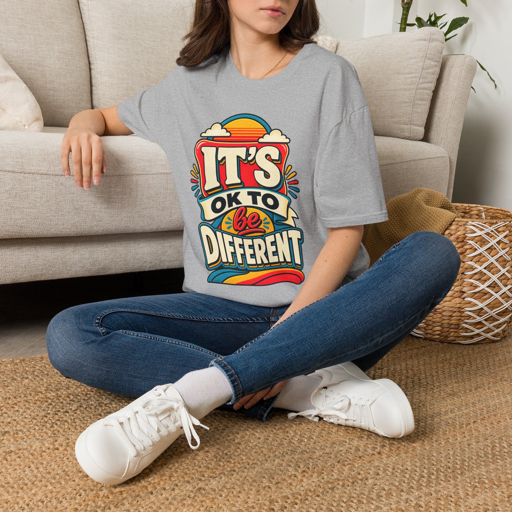 Be Different T-Shirt | Retro Rainbow Typography