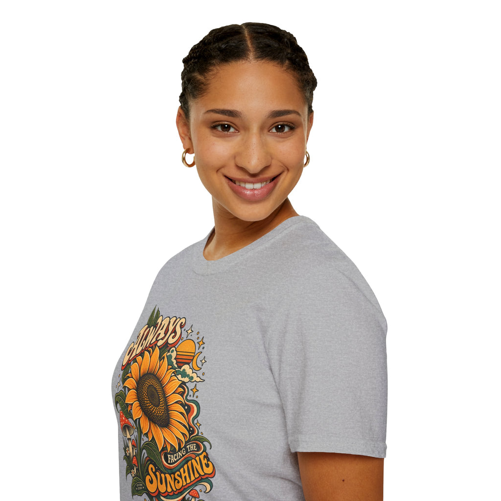 Always Facing the Sunshine Retro Sunflower Graphic Tee