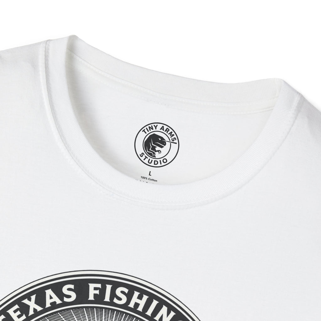 Texas Fishing Club lake scene T-Shirt | angler badge design