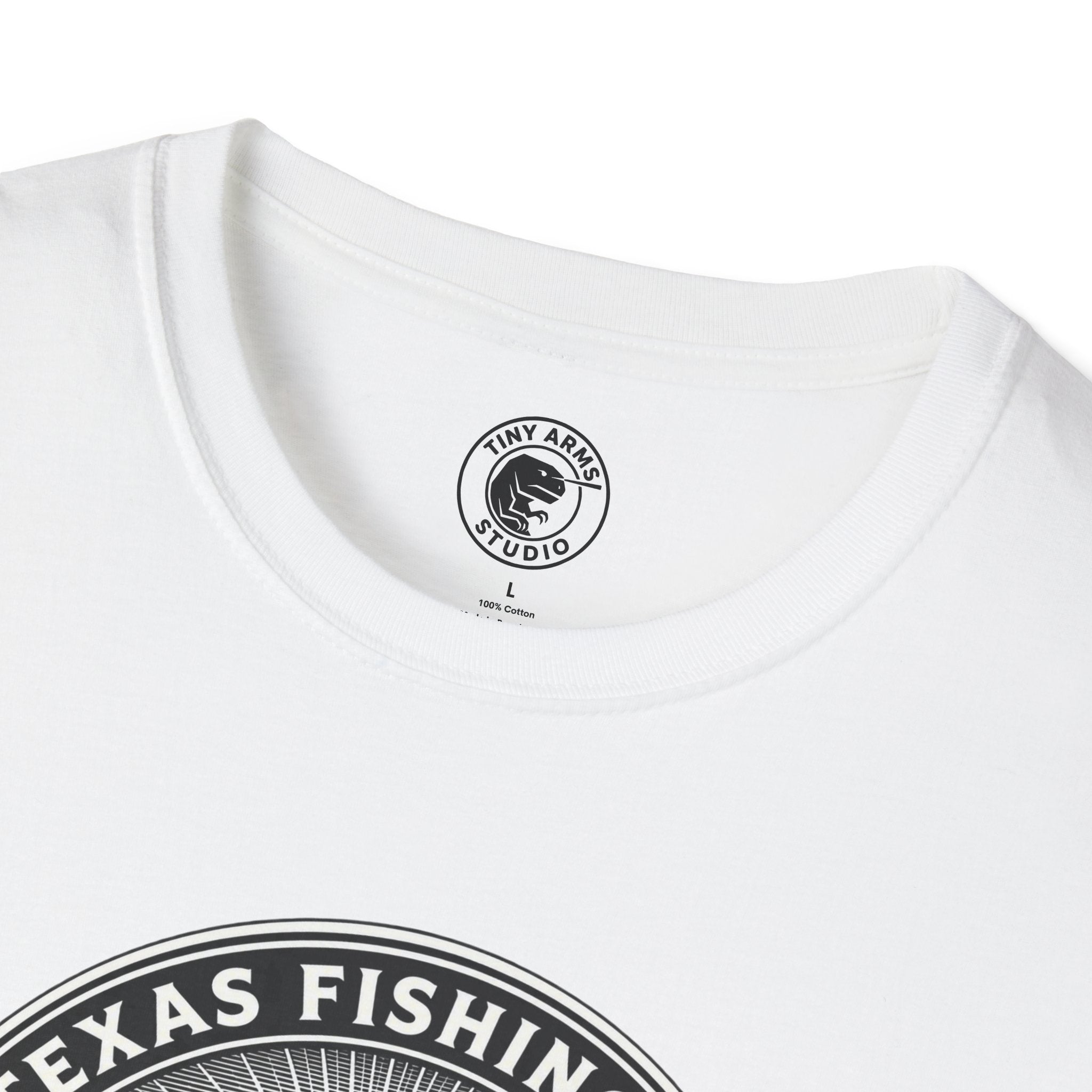 Texas Fishing Club lake scene T-Shirt | angler badge design