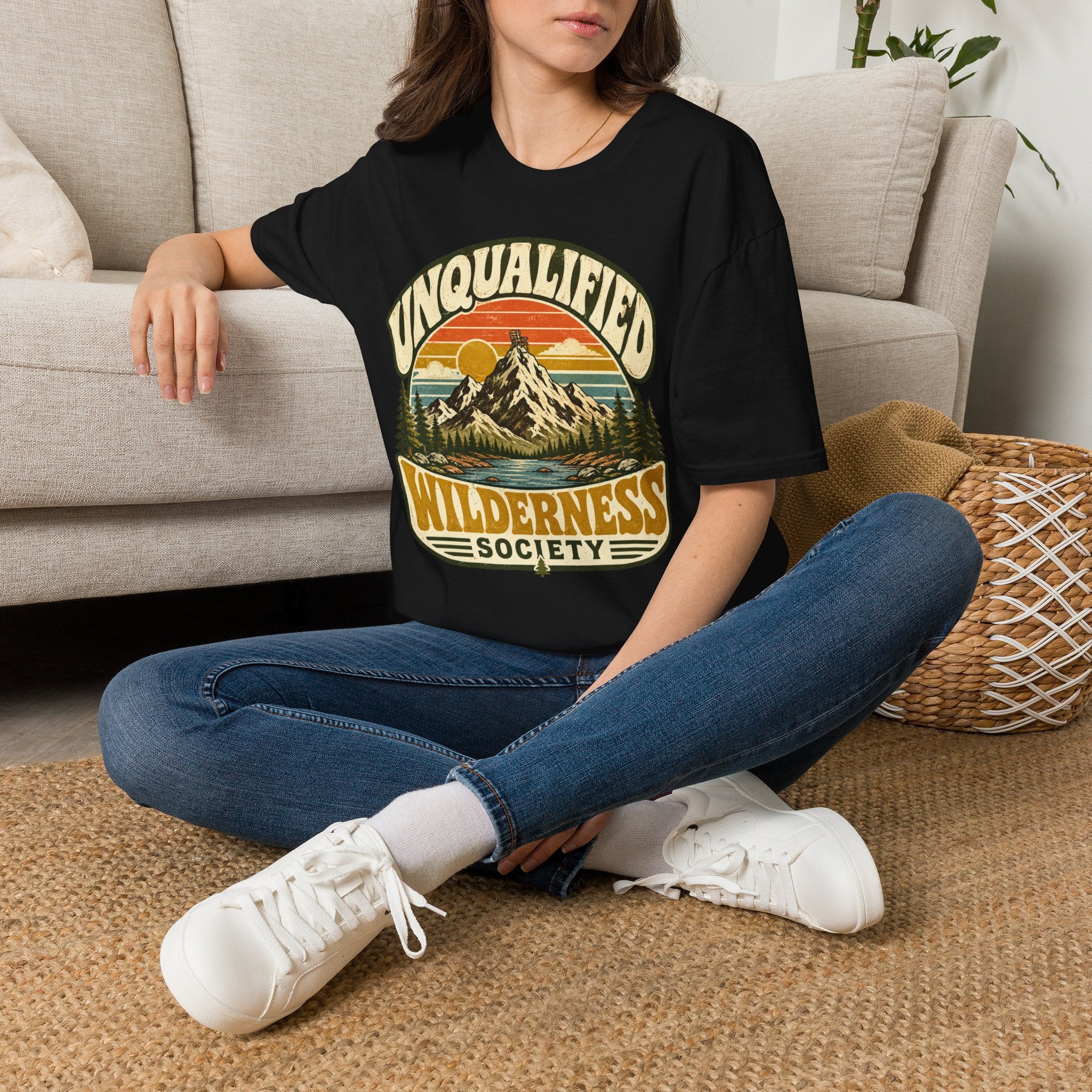 Unqualified Wilderness Society T-Shirt | Vintage Mountain Sunset