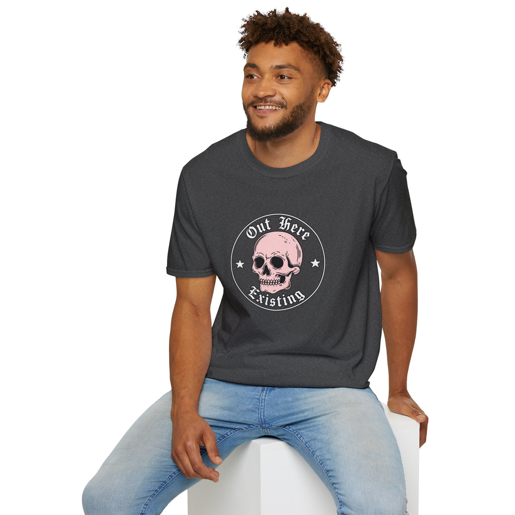 Pink Skull 'Out Here' Graphic Tee | Skull Illustration T-Shirt