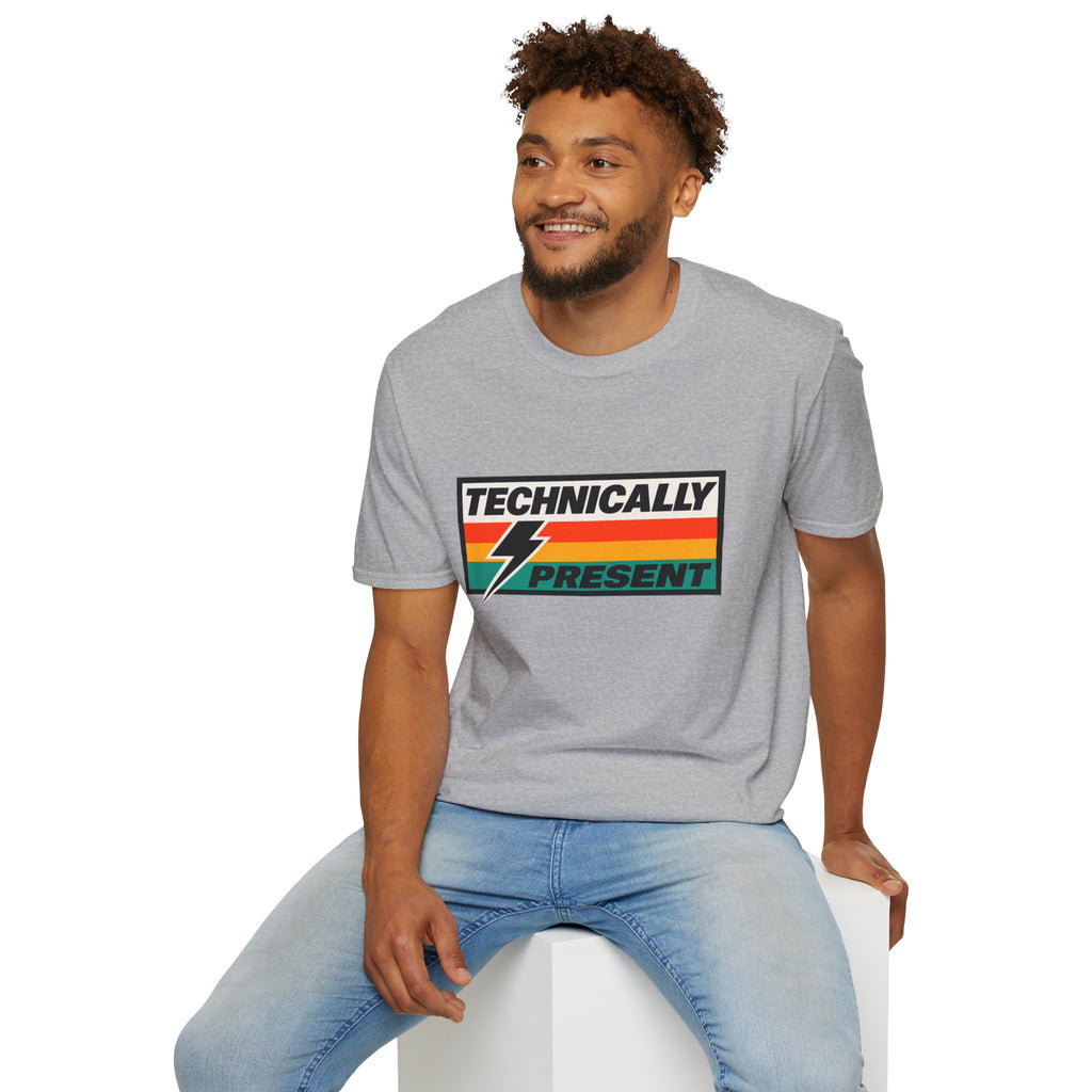 Technically Present T-Shirt | Lightning Retro Stripe Graphic Tee