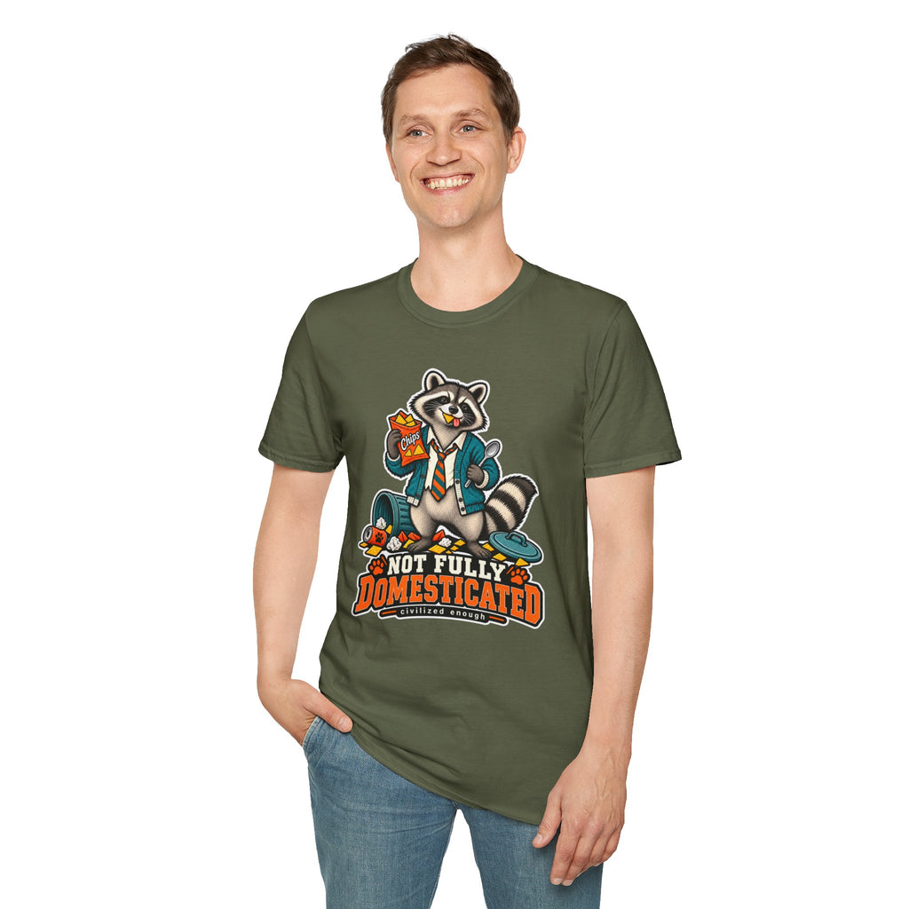Not Fully Domesticated Raccoon T-Shirt | Funny Animal Graphic Tee
