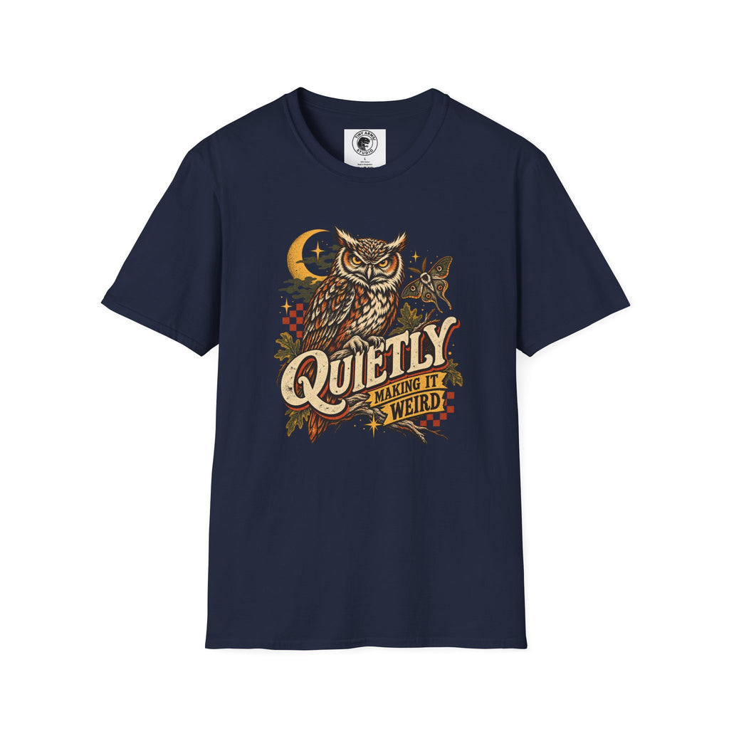 Quietly Making It Weird Retro Owl Graphic Tee | Vintage Woodland Shirt