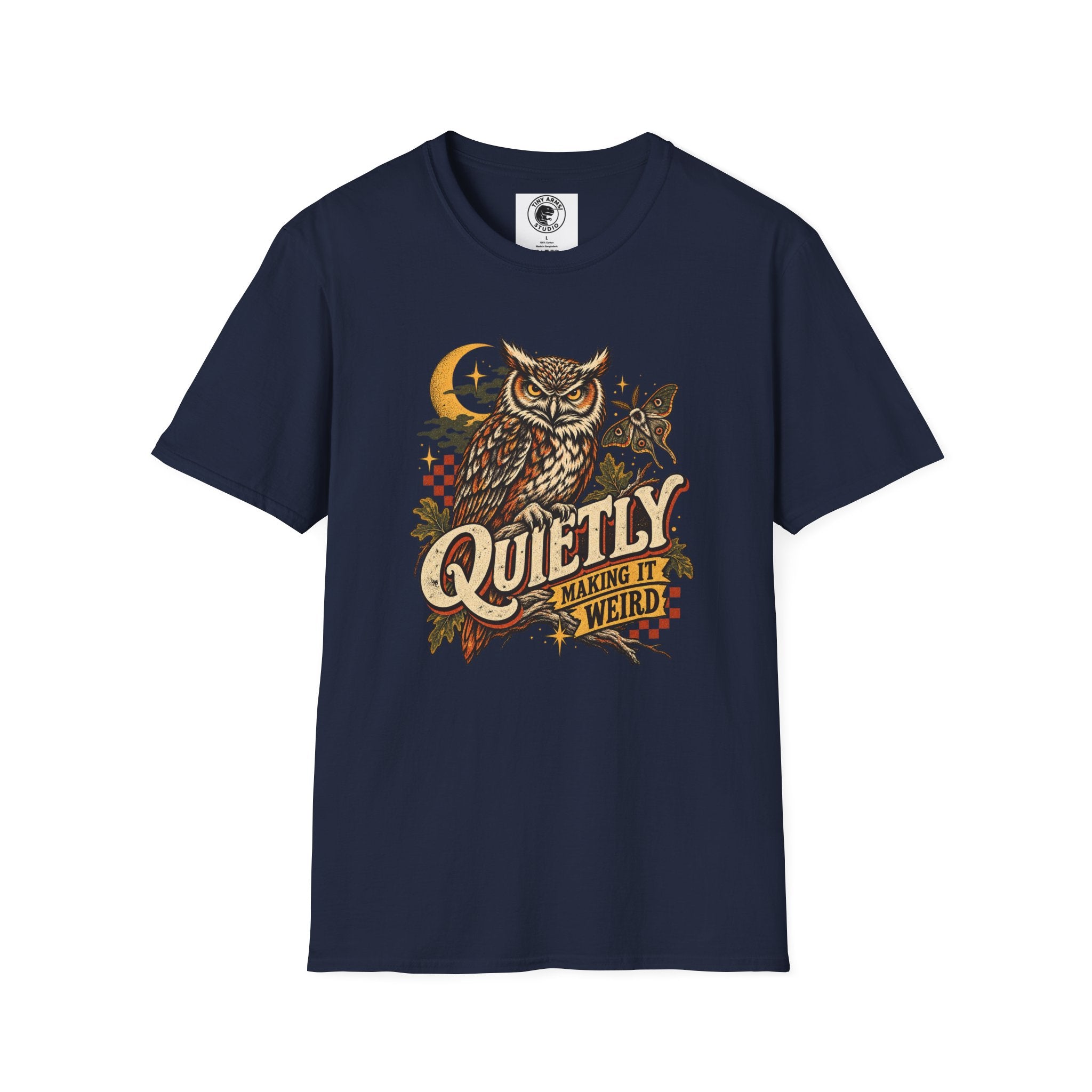 Quietly Making It Weird Retro Owl Graphic Tee | Vintage Woodland Shirt