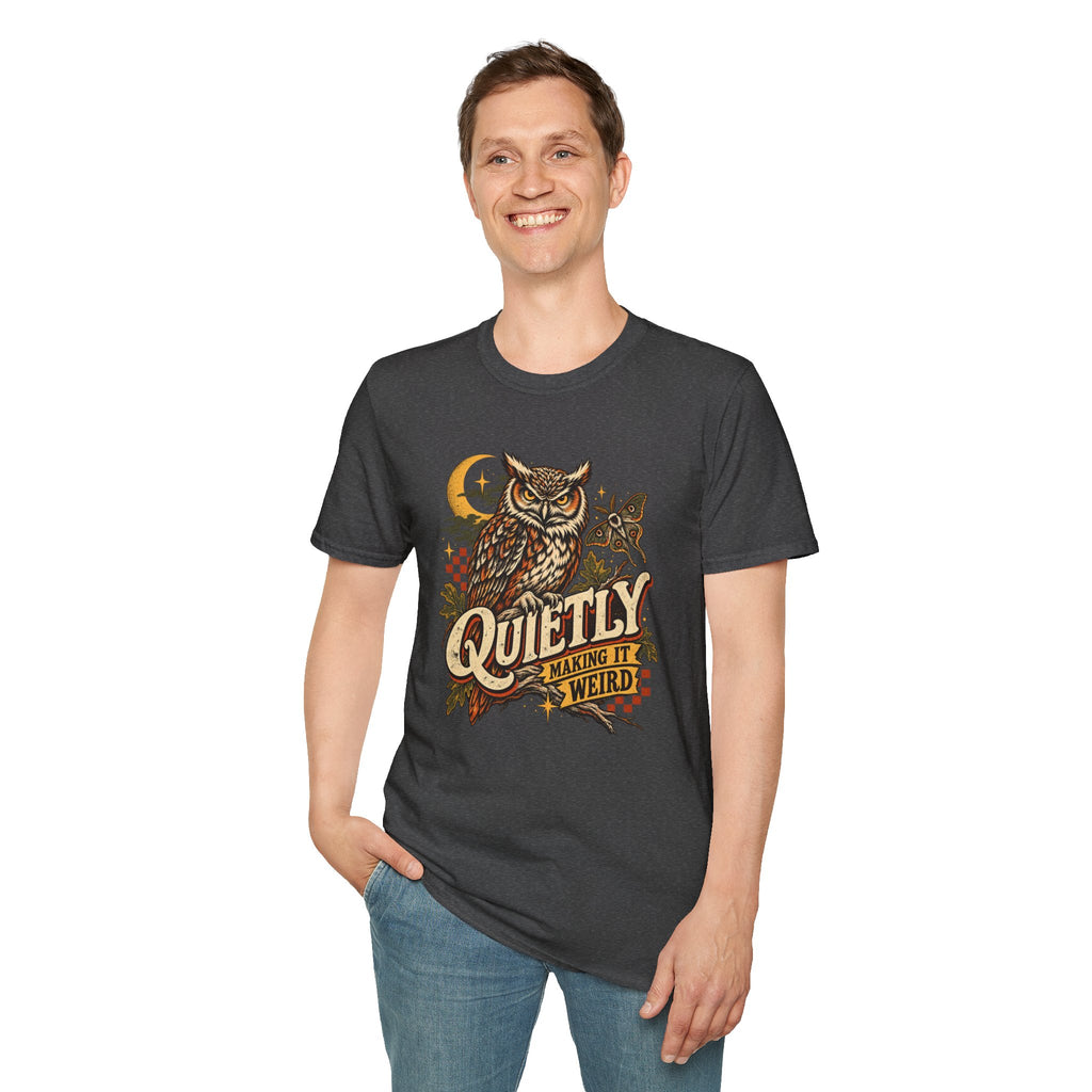 Quietly Making It Weird Retro Owl Graphic Tee | Vintage Woodland Shirt
