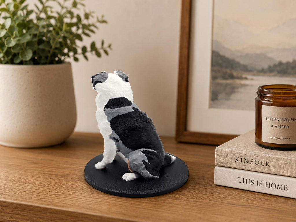 Custom 3D Pet Statue, Full-Color Dog or Cat Figurine, Laser-Engraved Name Base