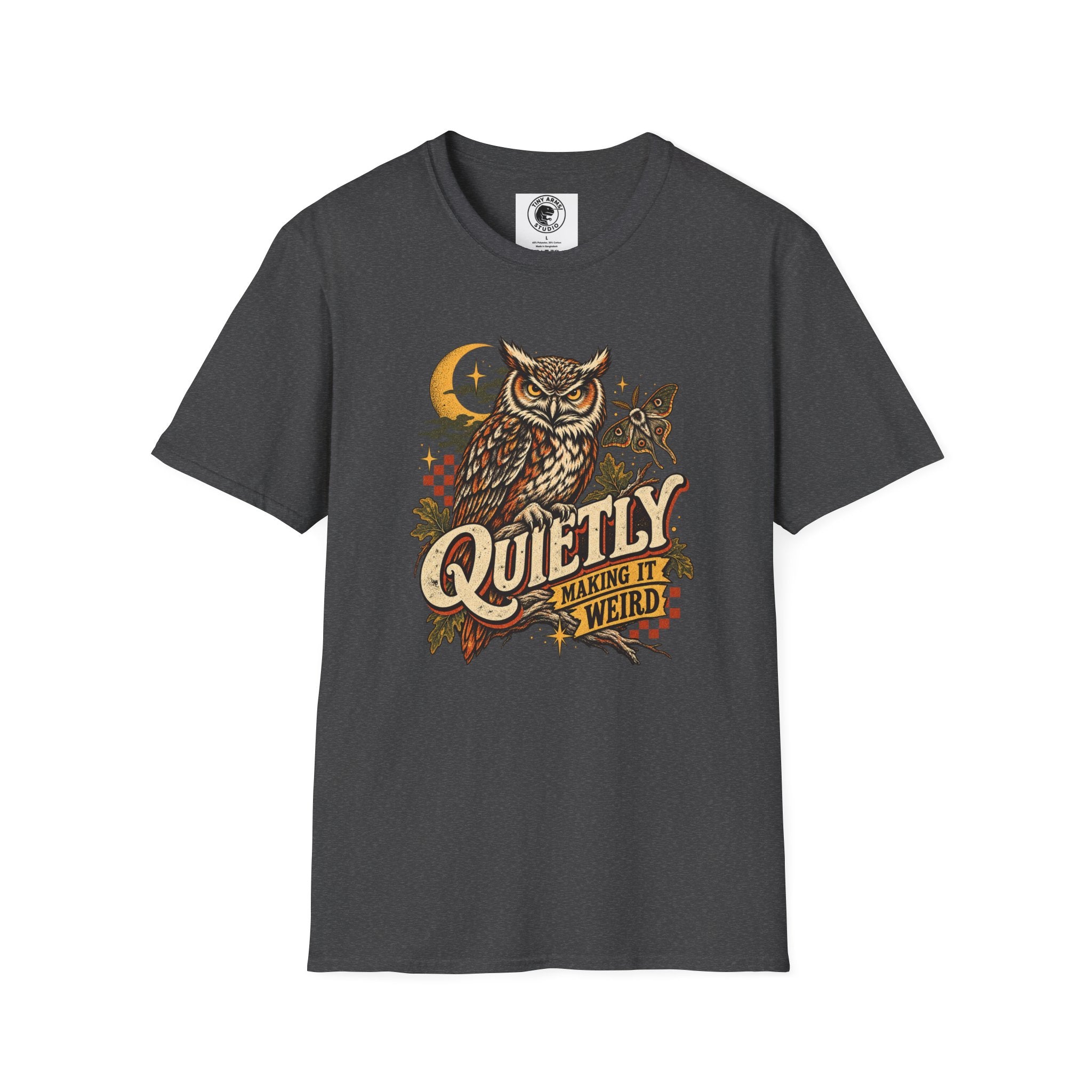 Quietly Making It Weird Retro Owl Graphic Tee | Vintage Woodland Shirt