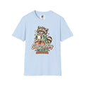 Cozy Raccoon with Coffee T-Shirt | Slow Morning Crew Design