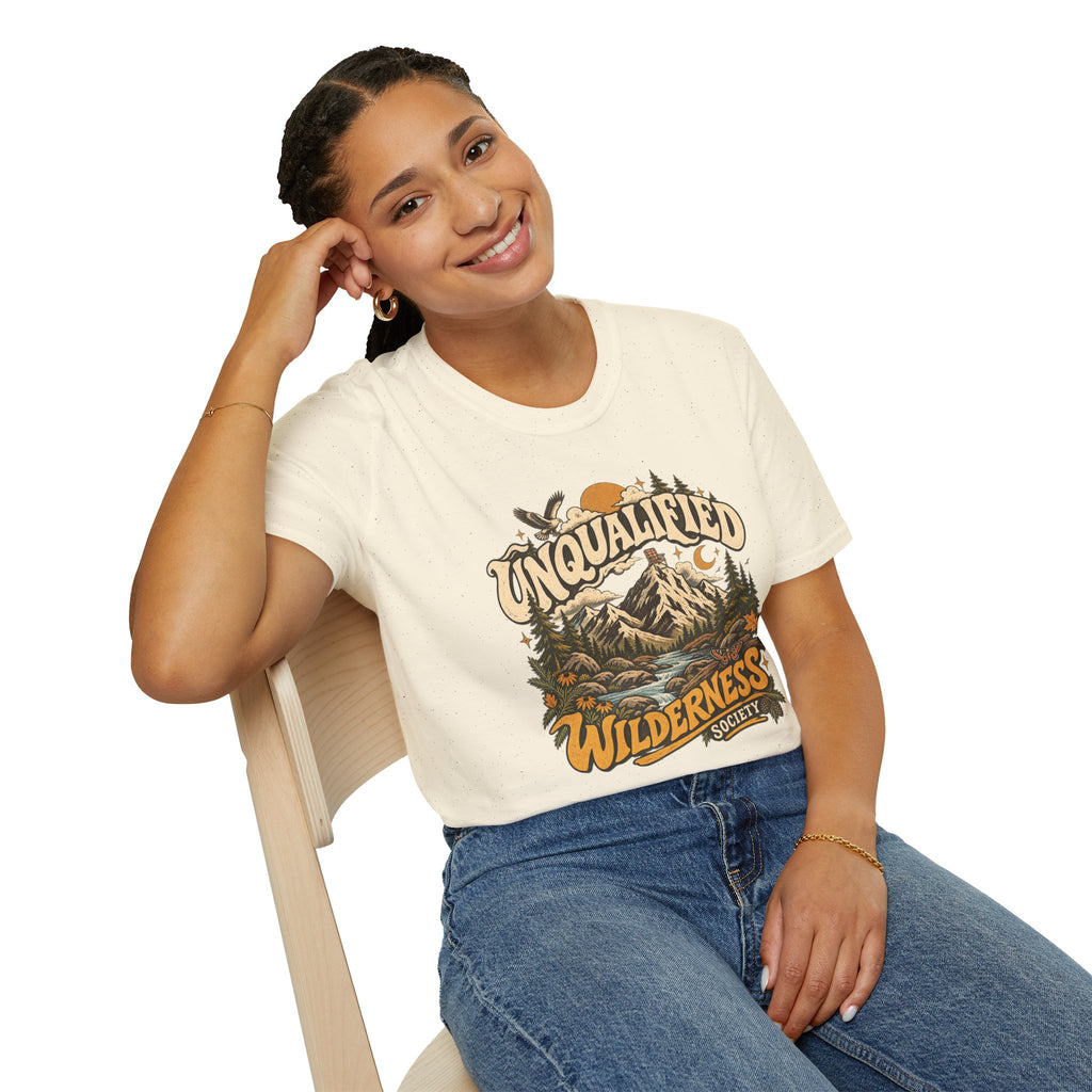 Unqualified Wilderness Society Retro Outdoor Graphic Tee | Vintage Mountain Shirt