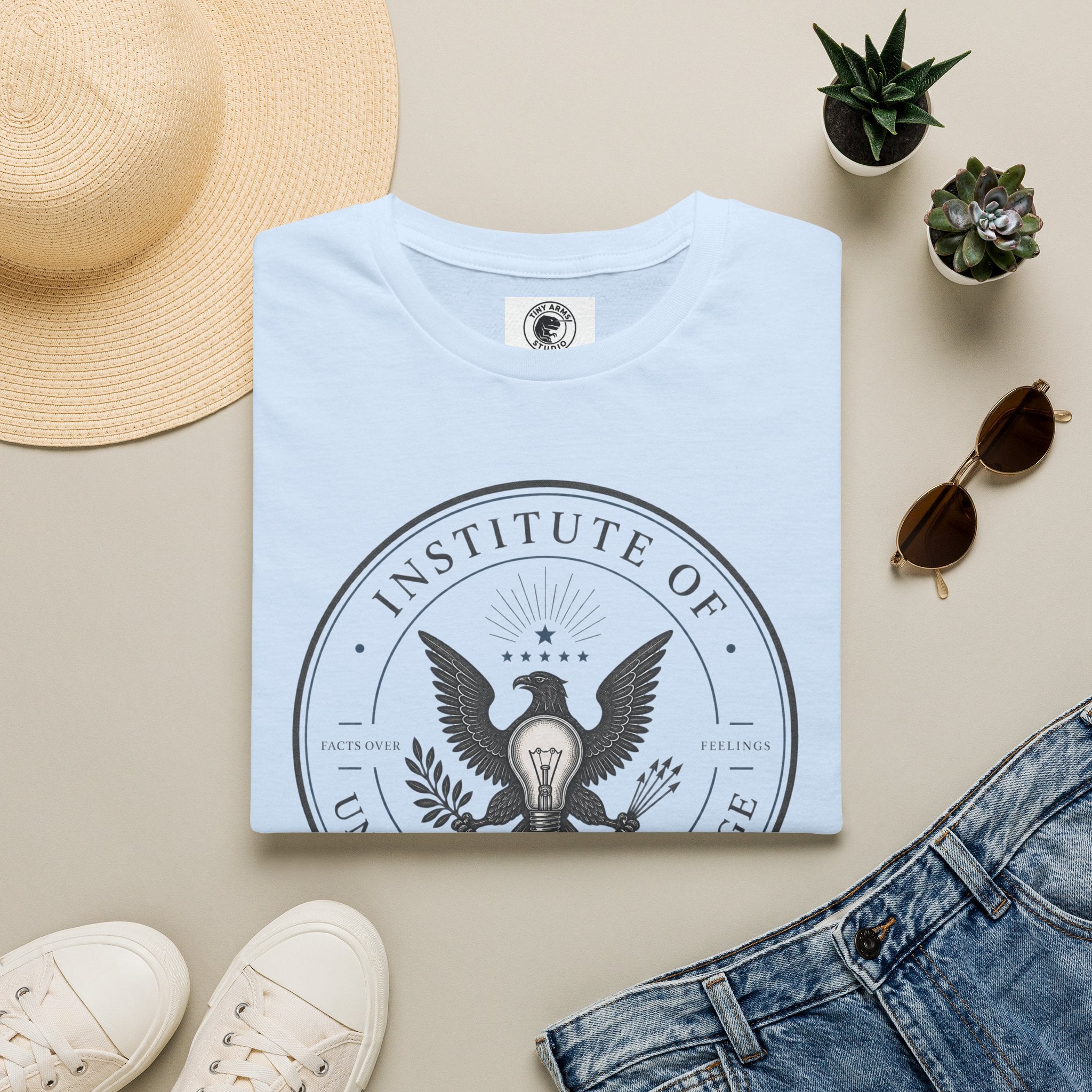 Institute of Unnecessary Knowledge T-Shirt | Eagle Seal Graphic Tee