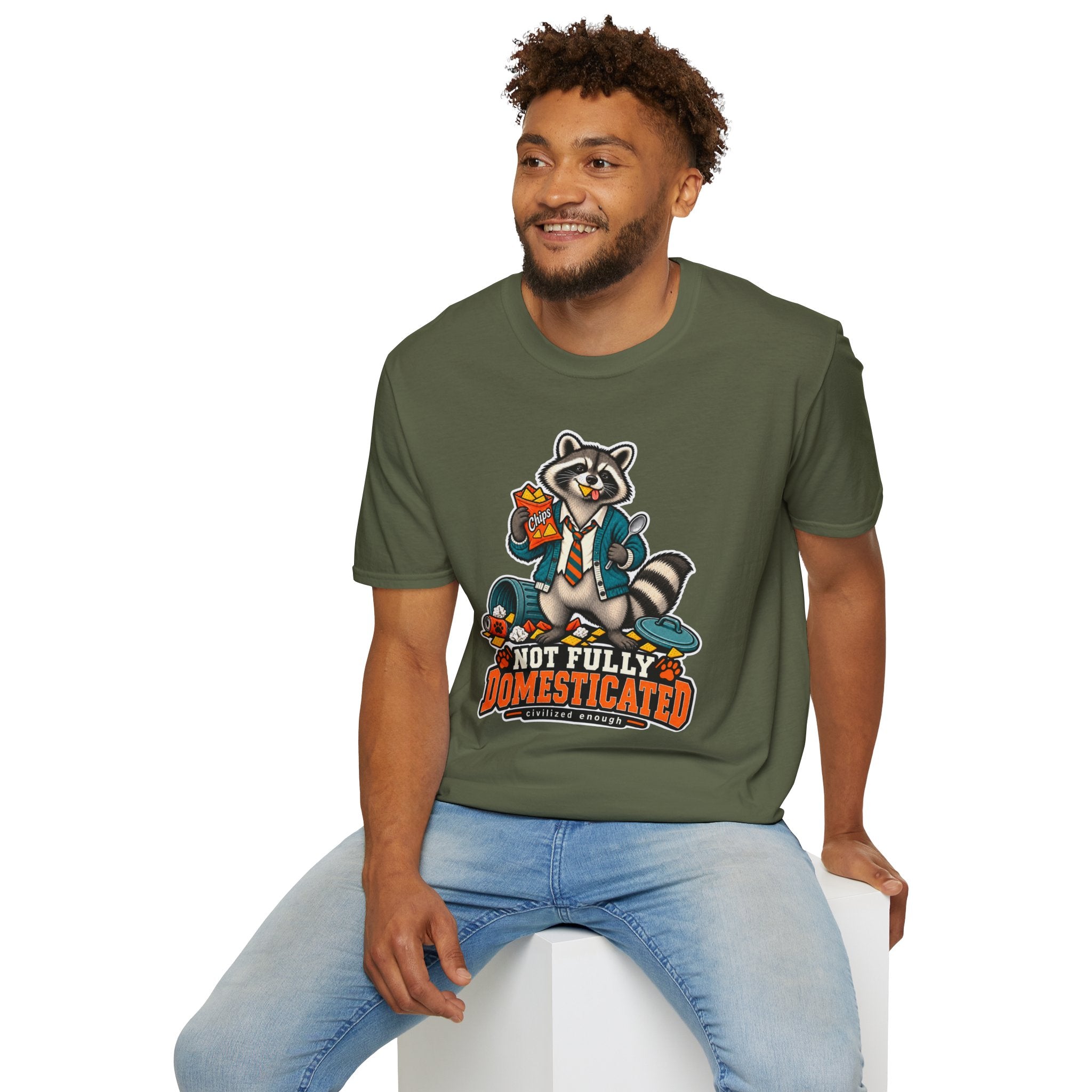 Not Fully Domesticated Raccoon T-Shirt | Funny Animal Graphic Tee