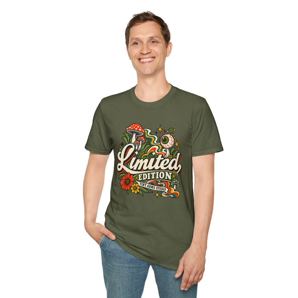 Limited Edition Retro Mushroom Graphic Tee | Psychedelic 70s Shirt