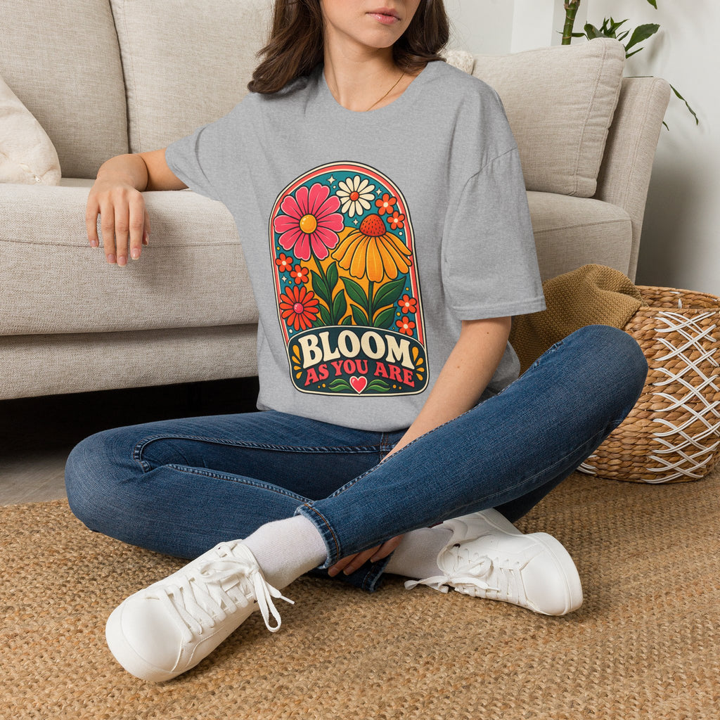 Bloom As You Are T-Shirt | Retro Floral Arch Design