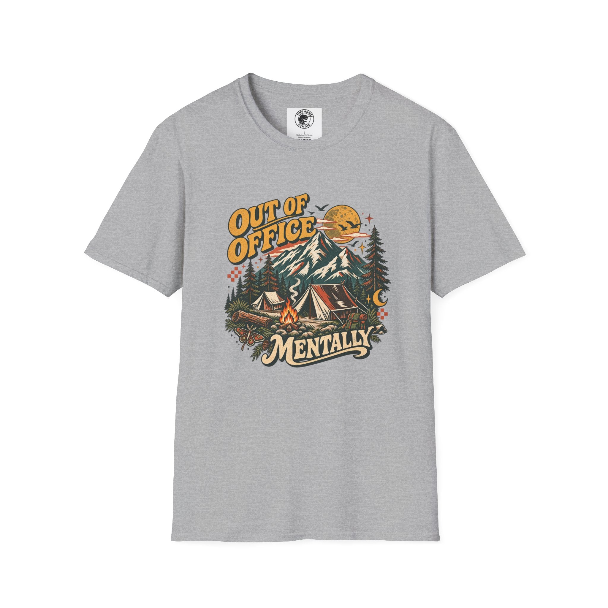 Out of Office Mentally Retro Camping Graphic Tee | Vintage Outdoor Shirt