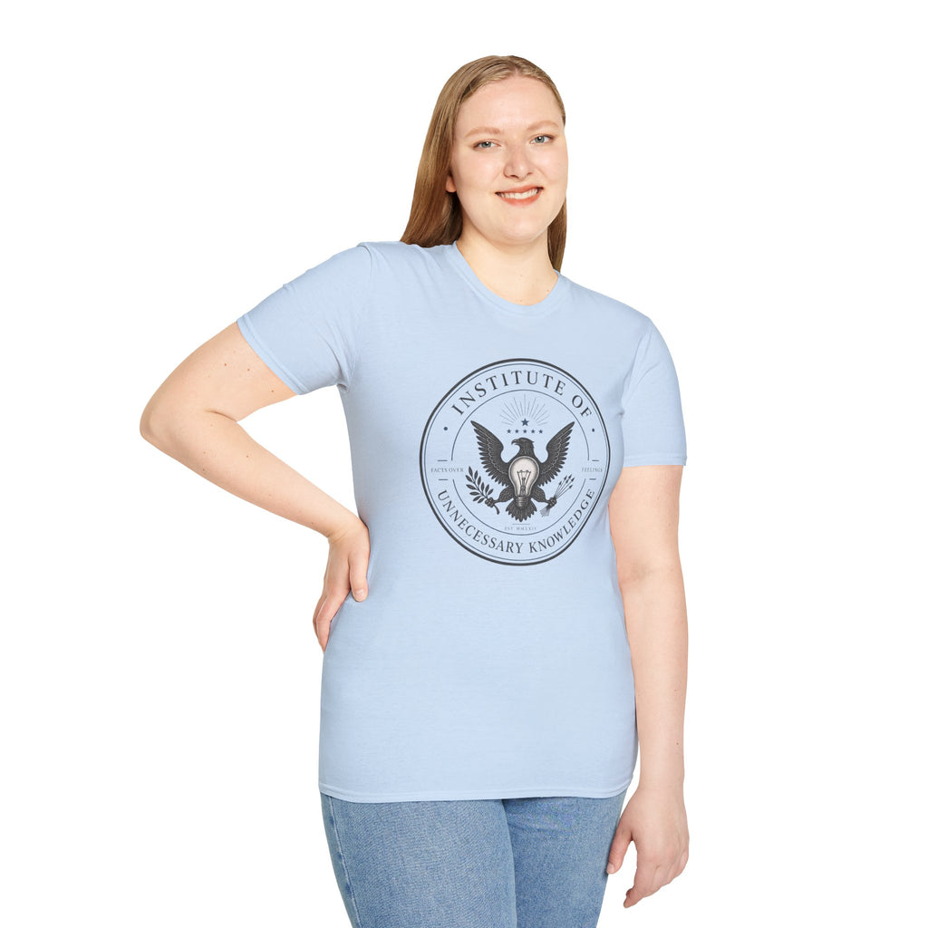 Institute of Unnecessary Knowledge T-Shirt | Eagle Seal Graphic Tee