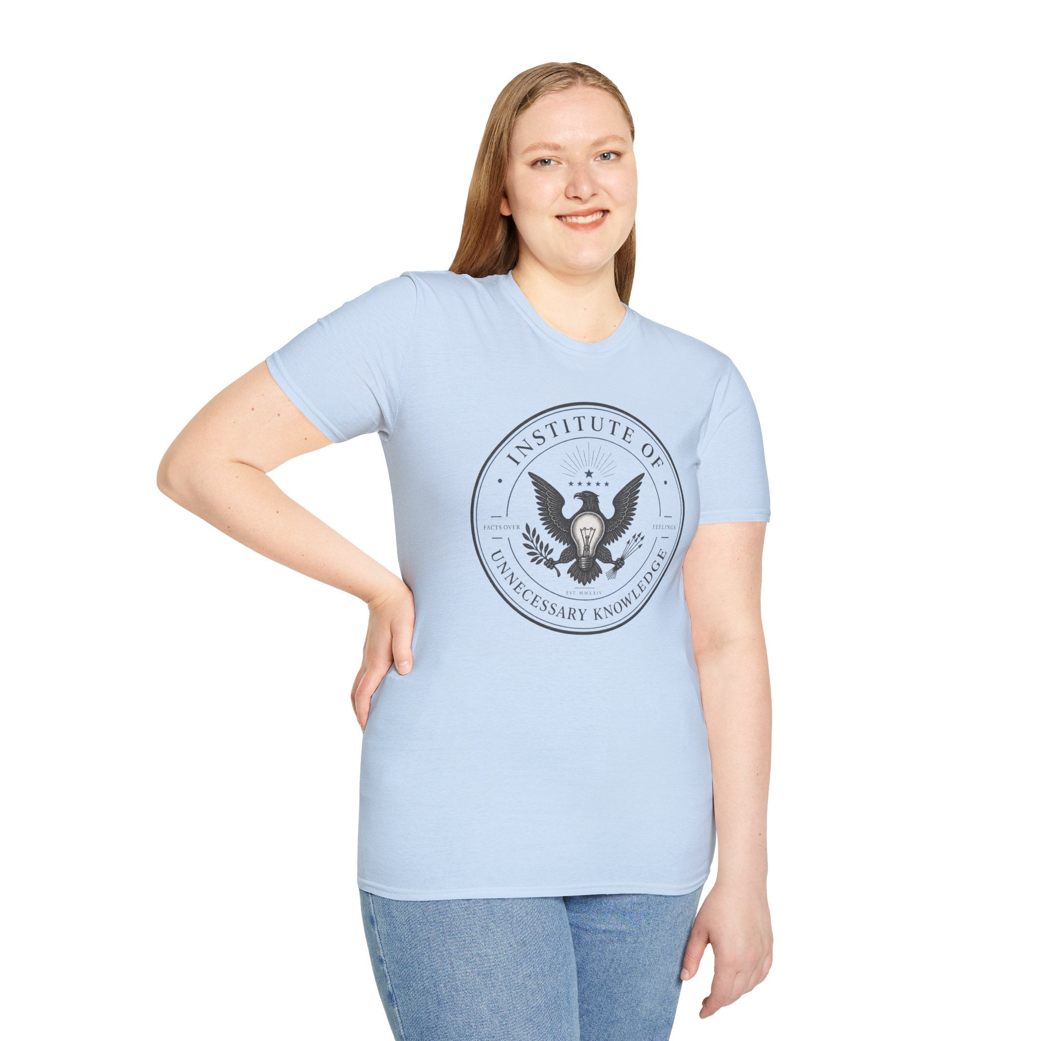 Institute of Unnecessary Knowledge T-Shirt | Eagle Seal Graphic Tee