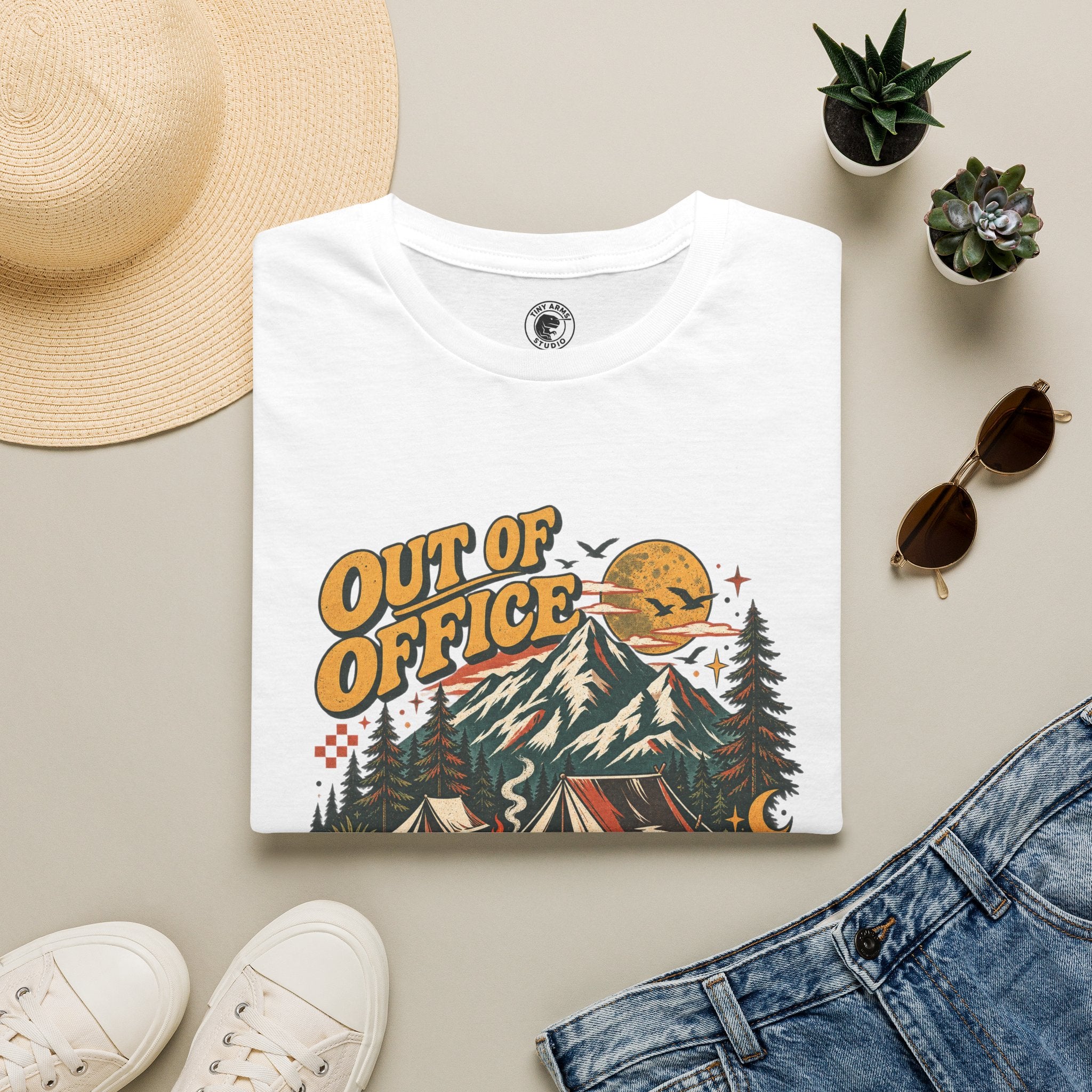 Out of Office Mentally Retro Camping Graphic Tee | Vintage Outdoor Shirt