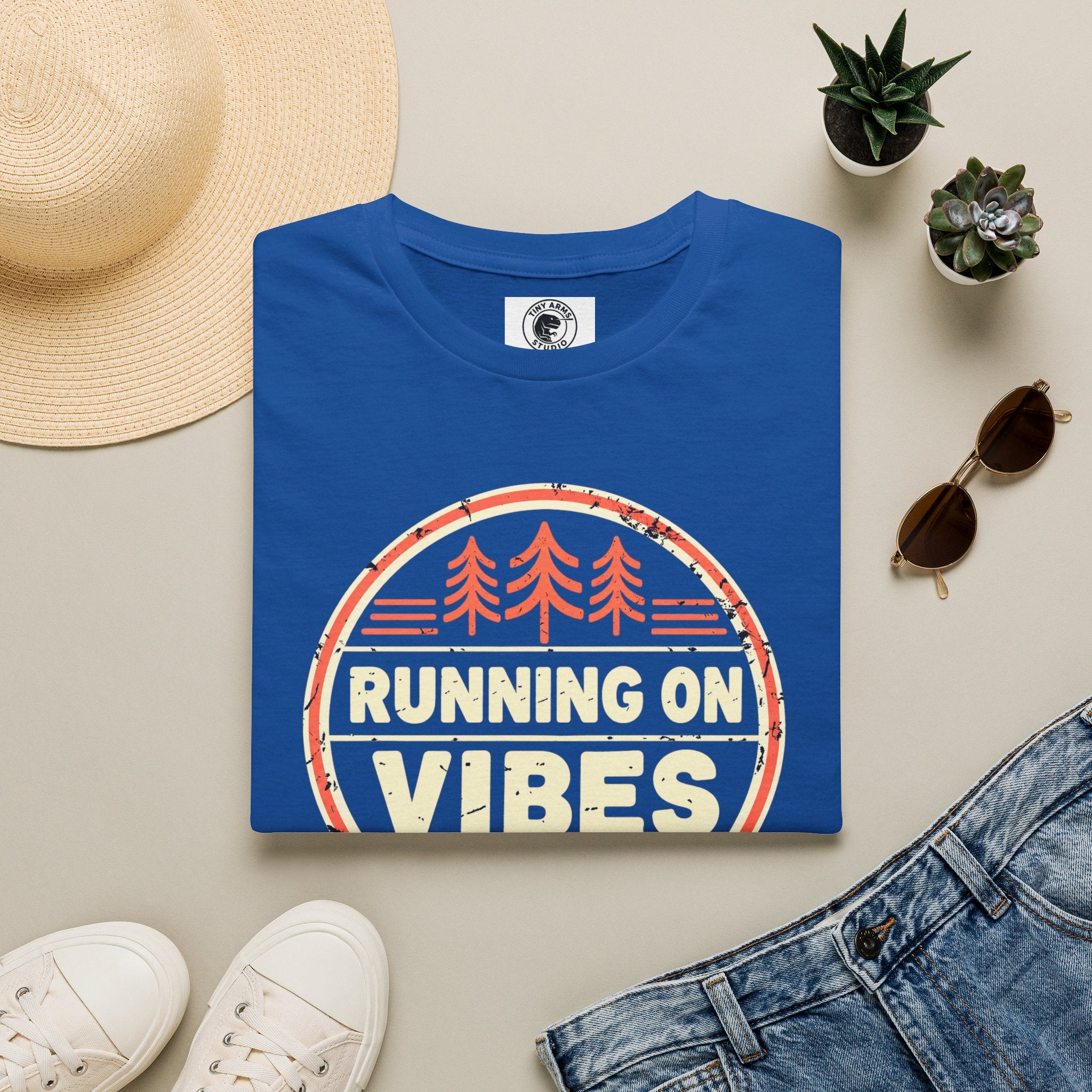 Running On Vibes T-Shirt | Retro Forest Graphic Tee