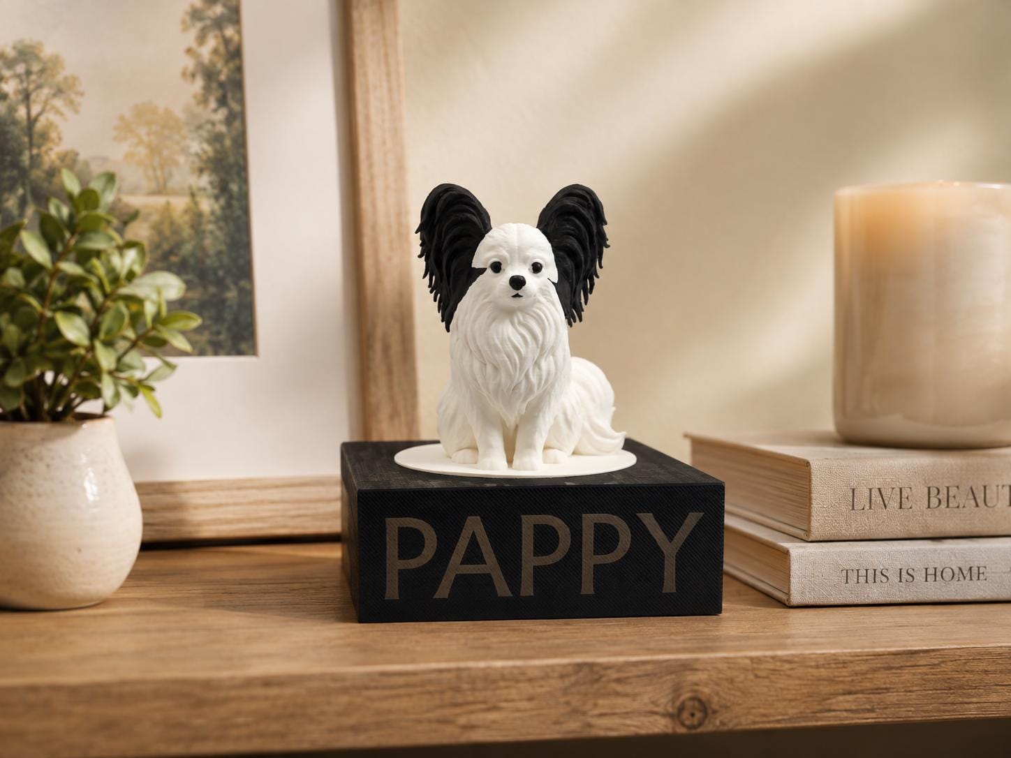 Custom 3D Pet Statue, Full-Color Dog or Cat Figurine, Laser-Engraved Name Base