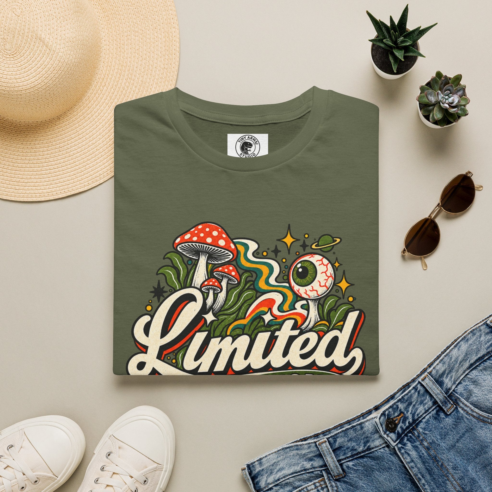 Limited Edition Retro Mushroom Graphic Tee | Psychedelic 70s Shirt