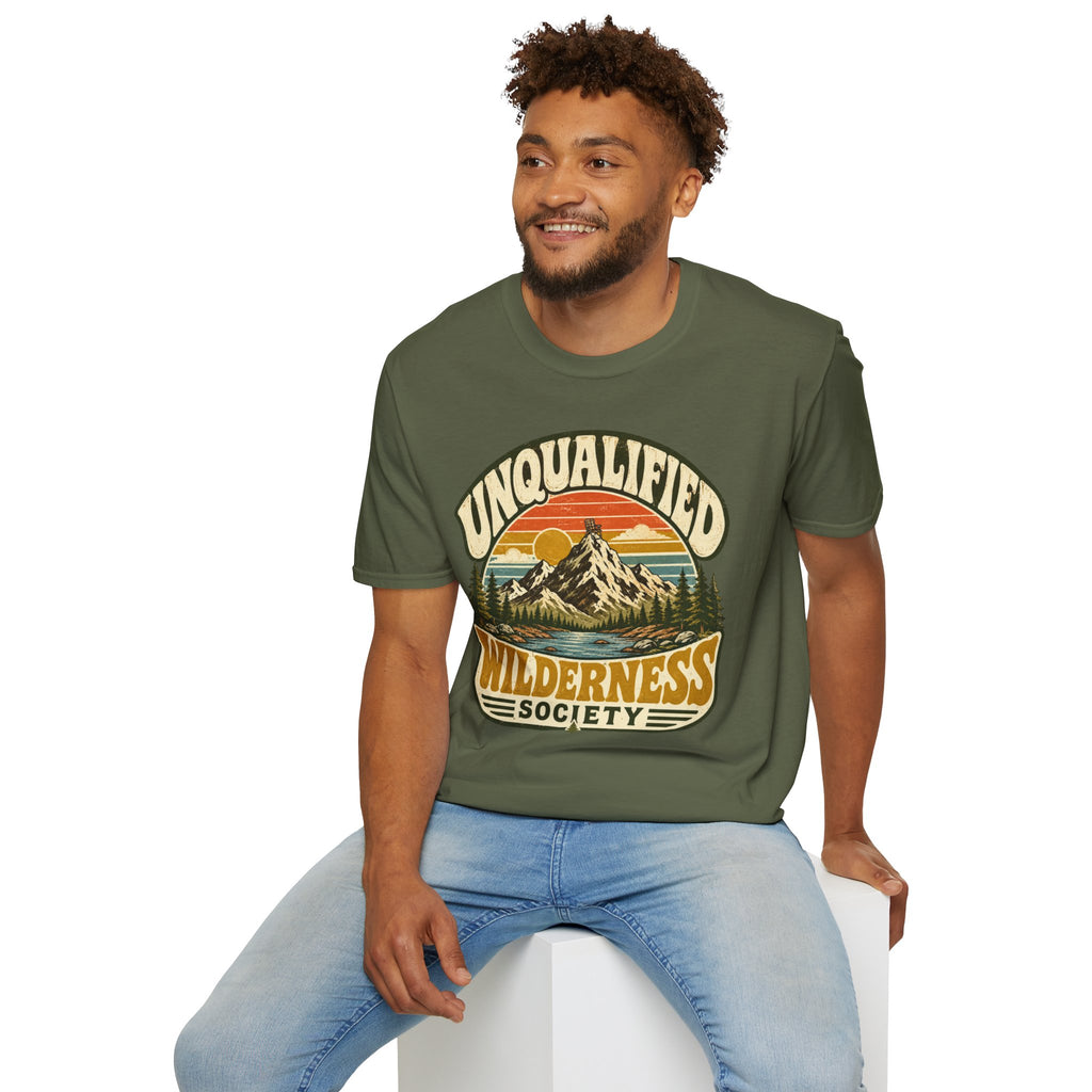 Unqualified Wilderness Society T-Shirt | Vintage Mountain Sunset