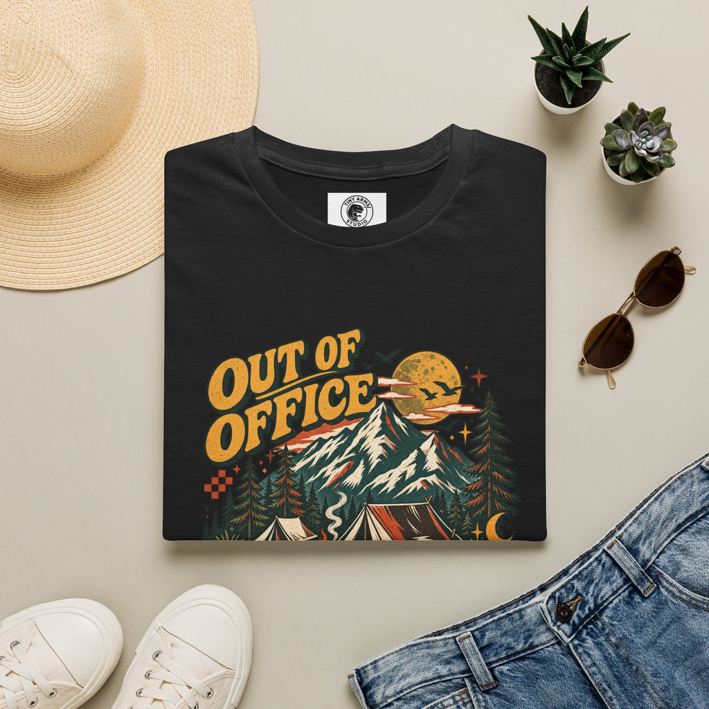Out of Office Mentally Retro Camping Graphic Tee | Vintage Outdoor Shirt