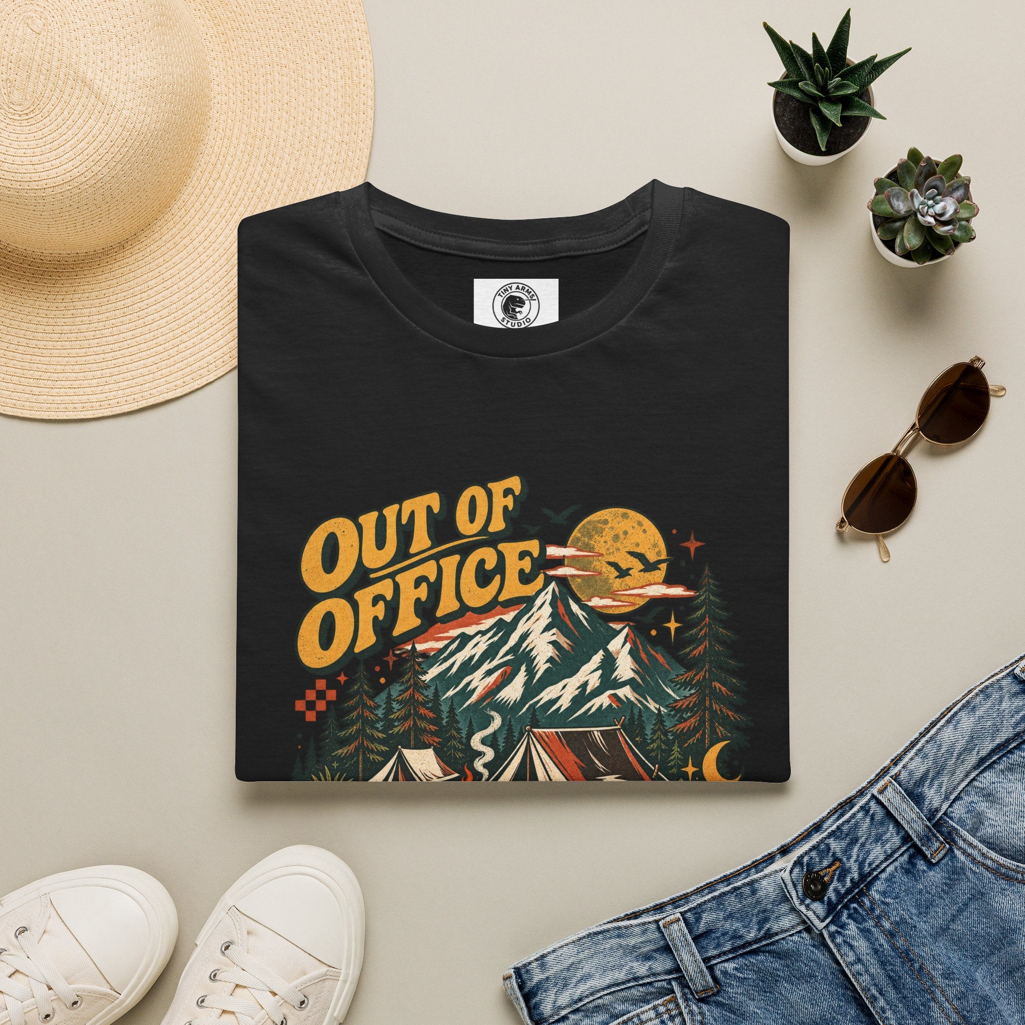 Out of Office Mentally Retro Camping Graphic Tee | Vintage Outdoor Shirt