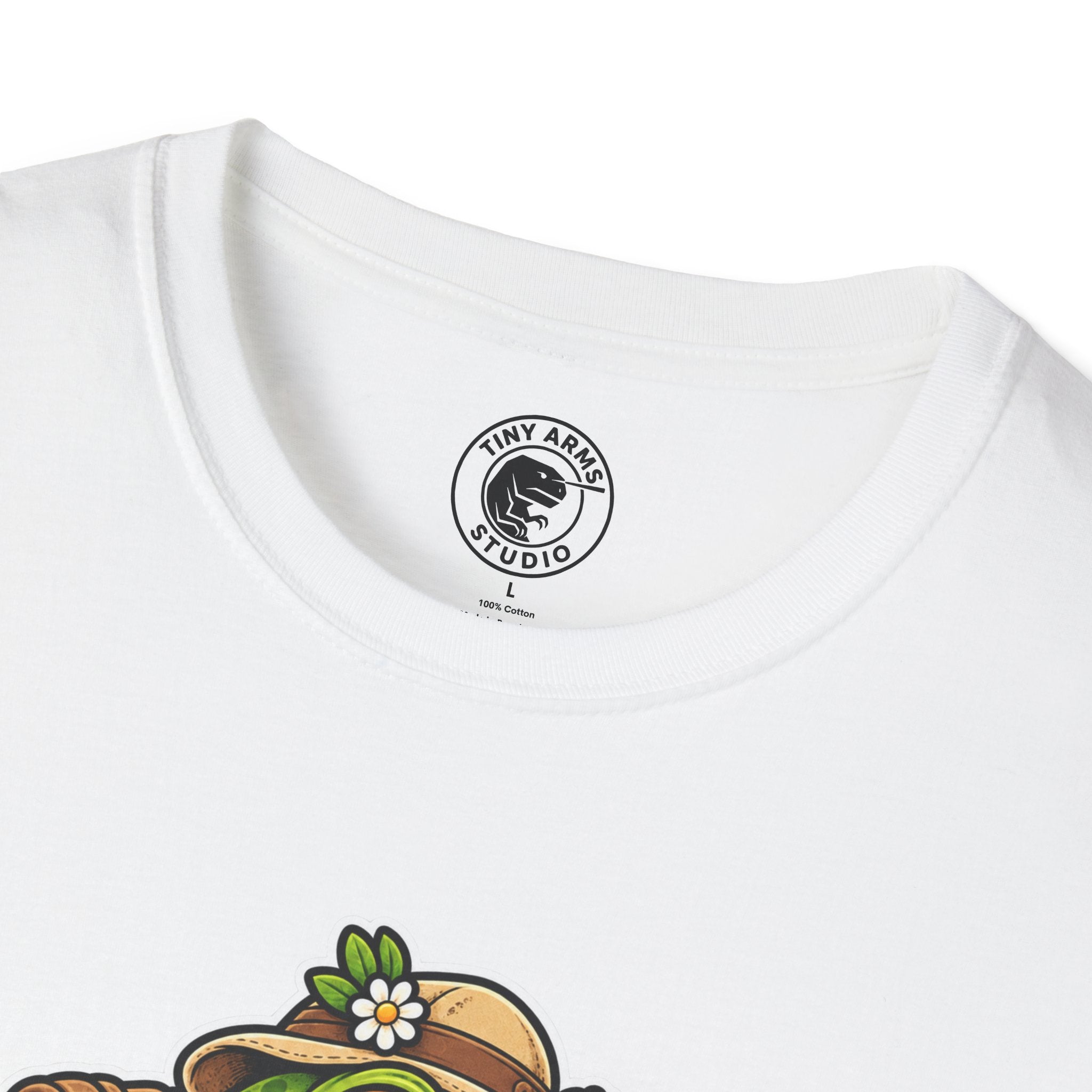 Curious Frog Explorer Magnifying Glass T-Shirt | Mushroom Nature Illustration