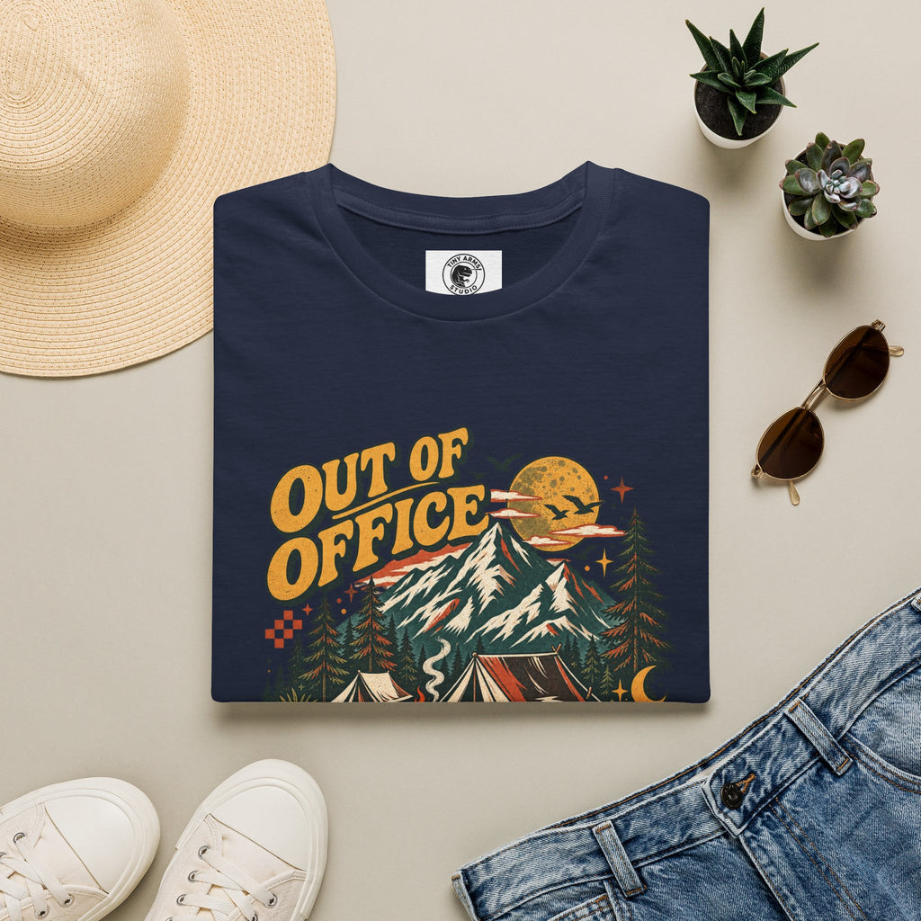 Out of Office Mentally Retro Camping Graphic Tee | Vintage Outdoor Shirt
