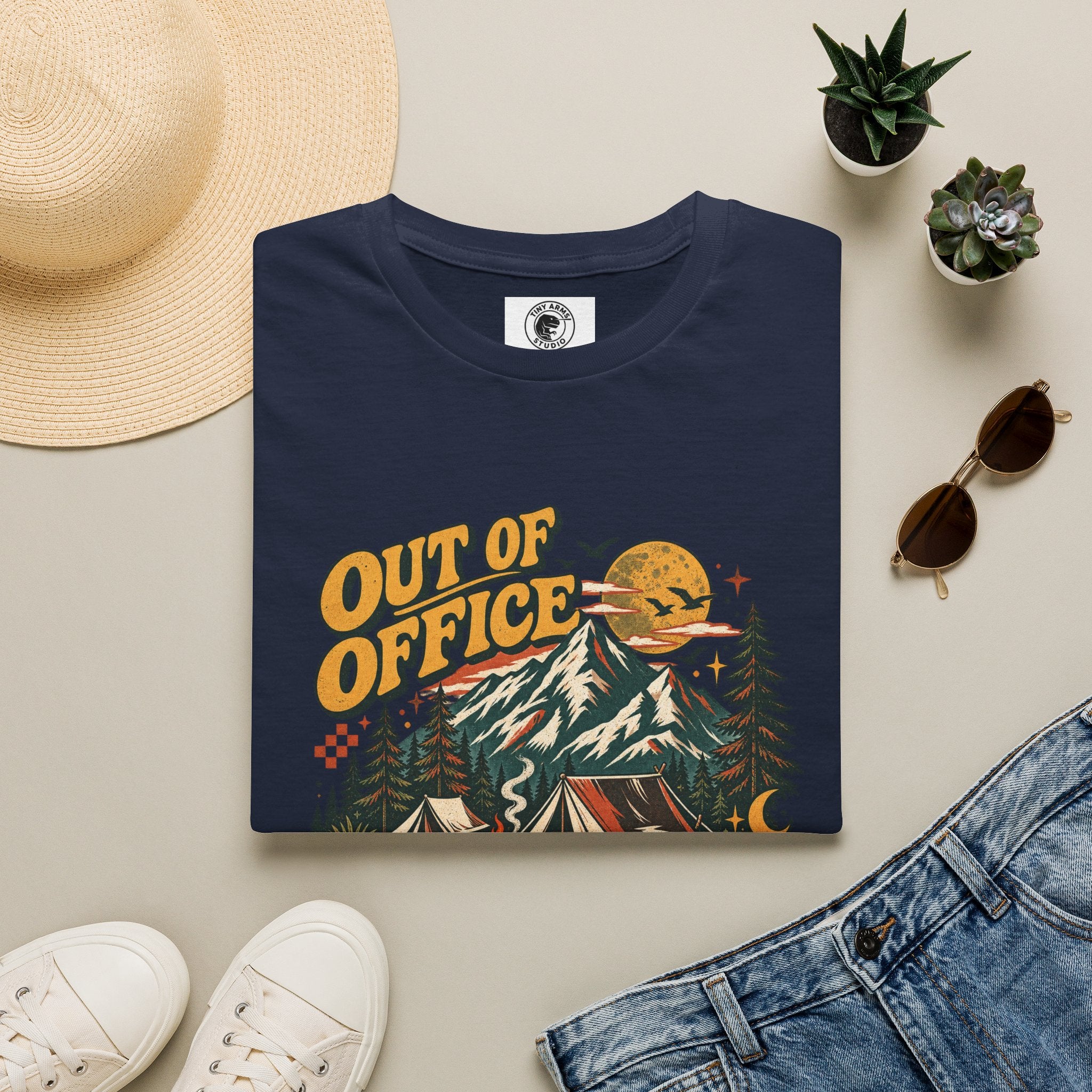 Out of Office Mentally Retro Camping Graphic Tee | Vintage Outdoor Shirt