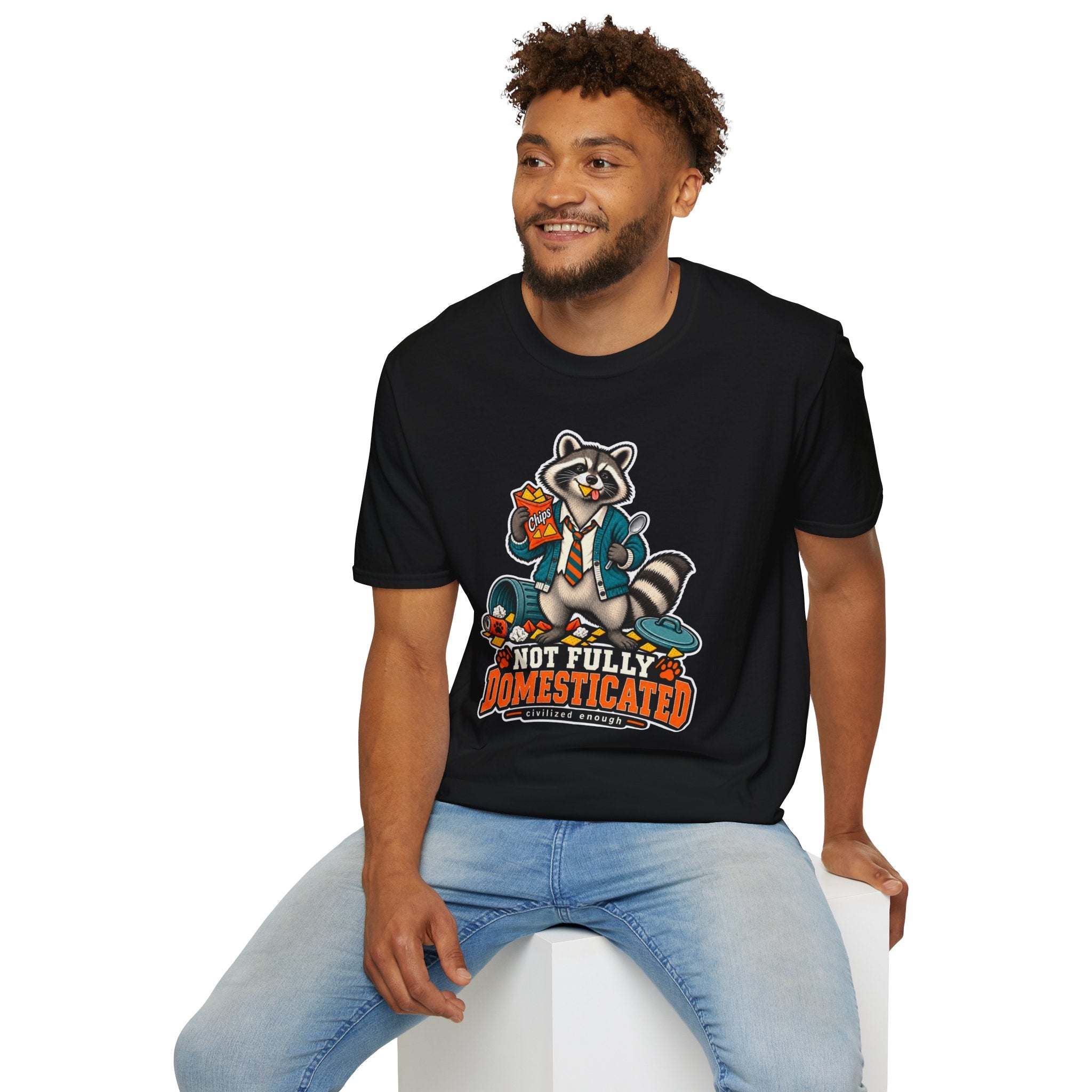 Not Fully Domesticated Raccoon T-Shirt | Funny Animal Graphic Tee