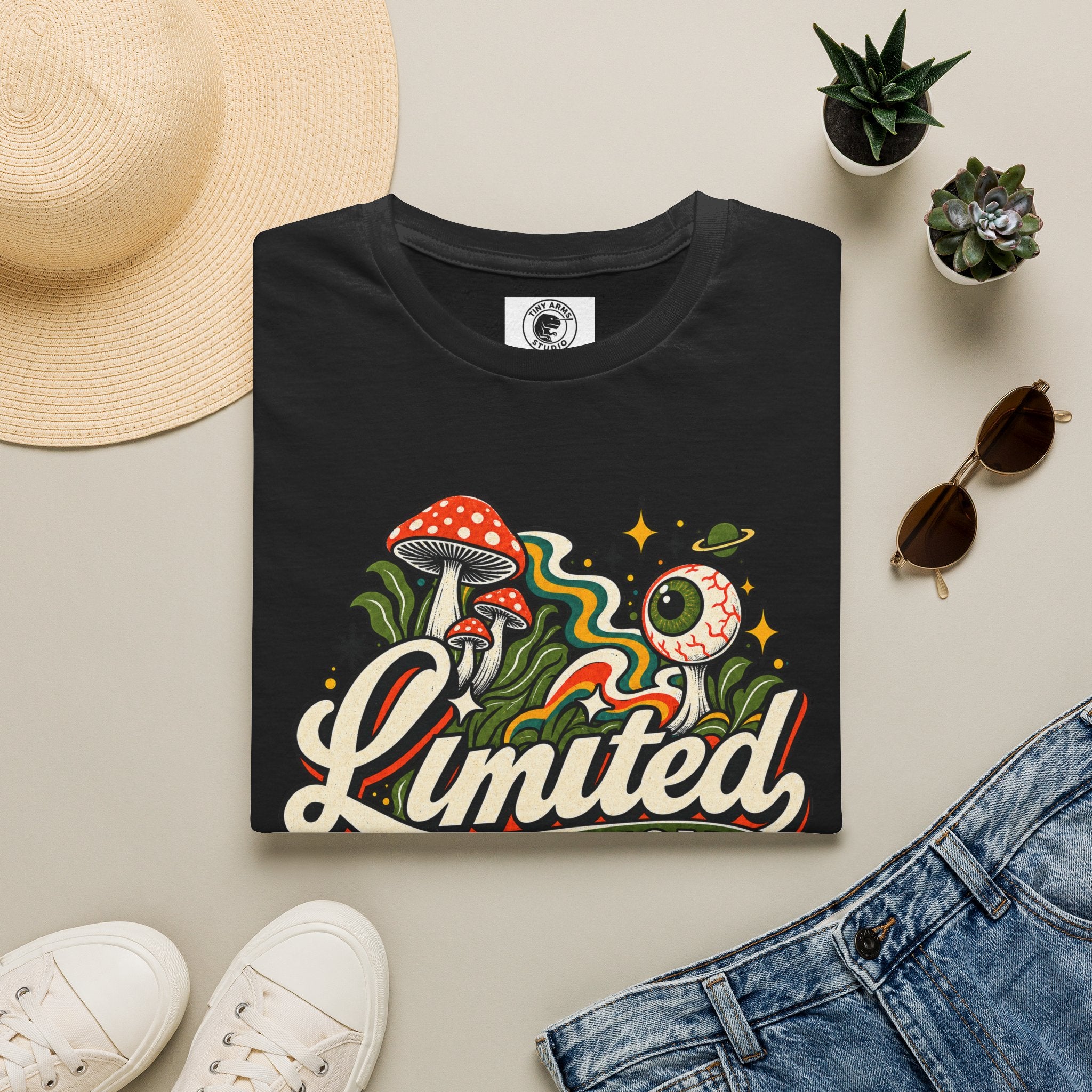 Limited Edition Retro Mushroom Graphic Tee | Psychedelic 70s Shirt