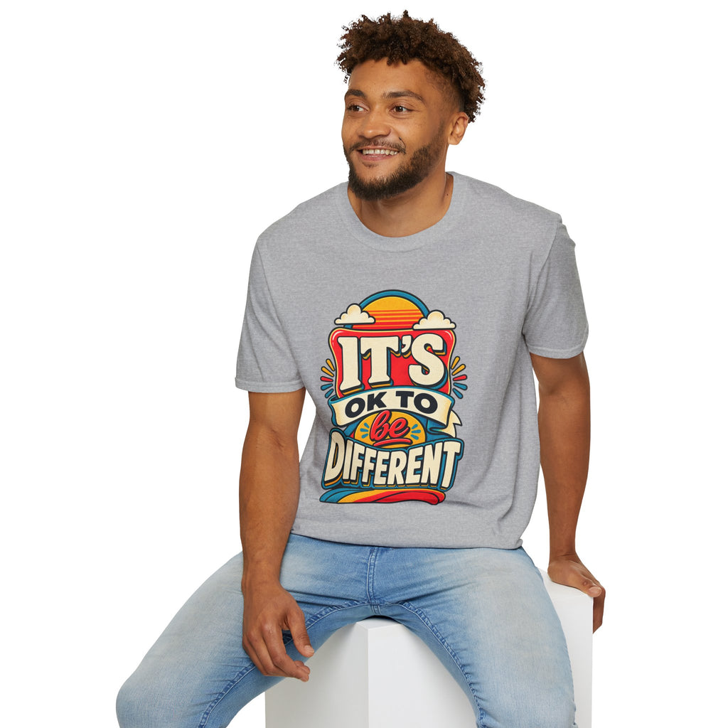Be Different T-Shirt | Retro Rainbow Typography