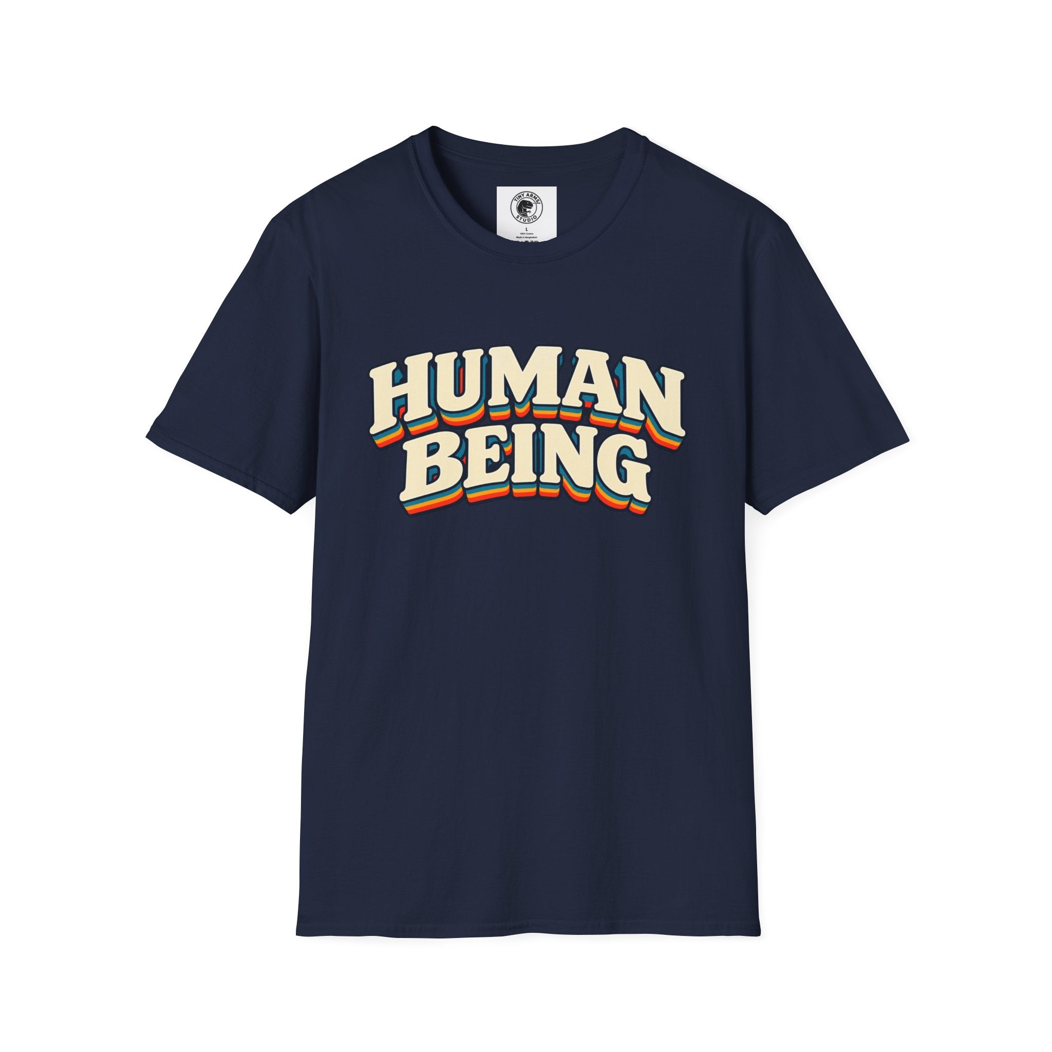 Human Being T-Shirt | Retro Rainbow Text