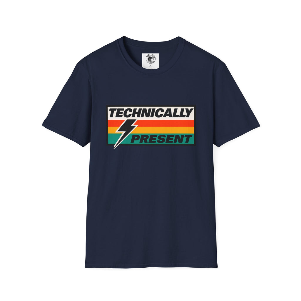 Technically Present T-Shirt | Lightning Retro Stripe Graphic Tee