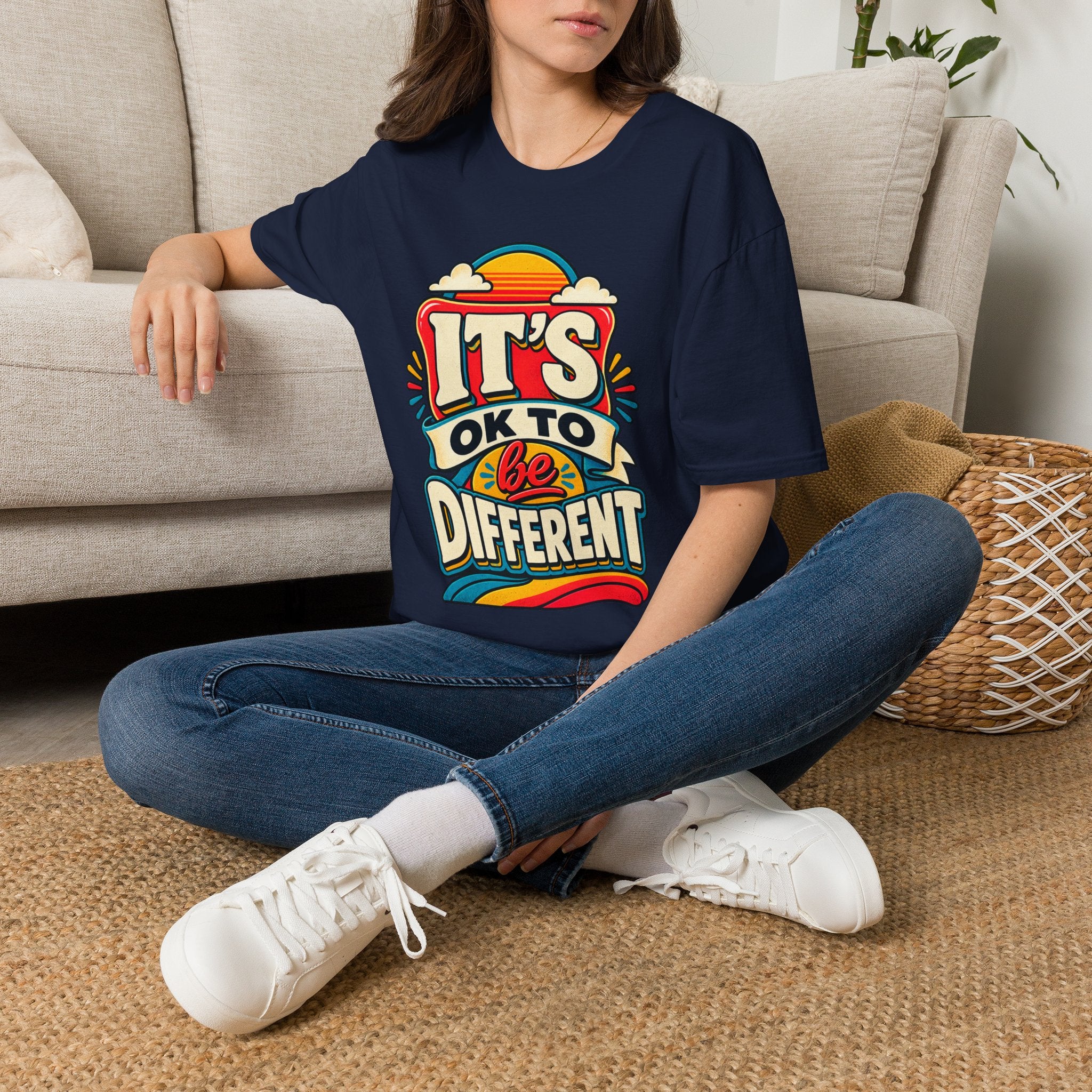 Be Different T-Shirt | Retro Rainbow Typography