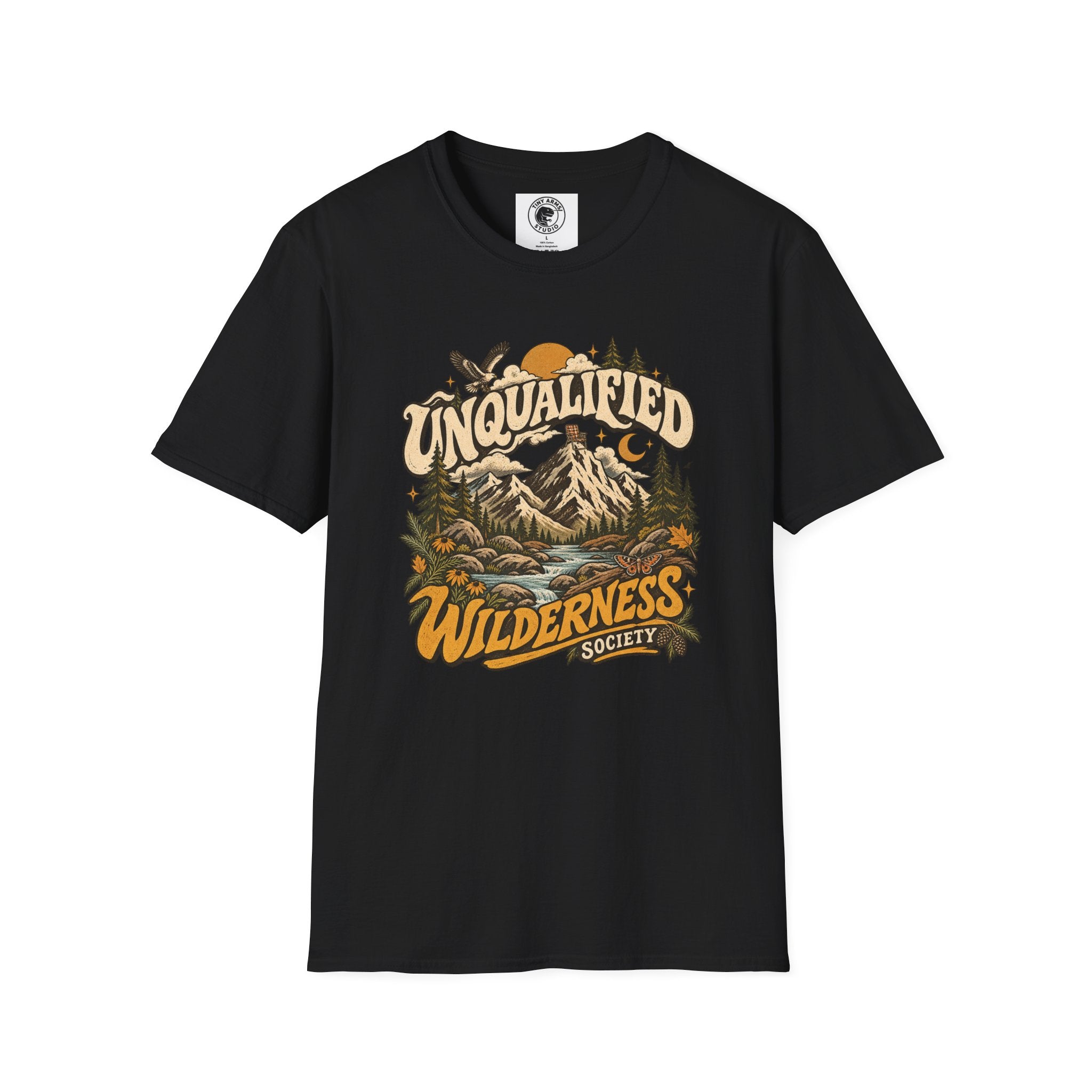 Unqualified Wilderness Society Retro Outdoor Graphic Tee | Vintage Mountain Shirt