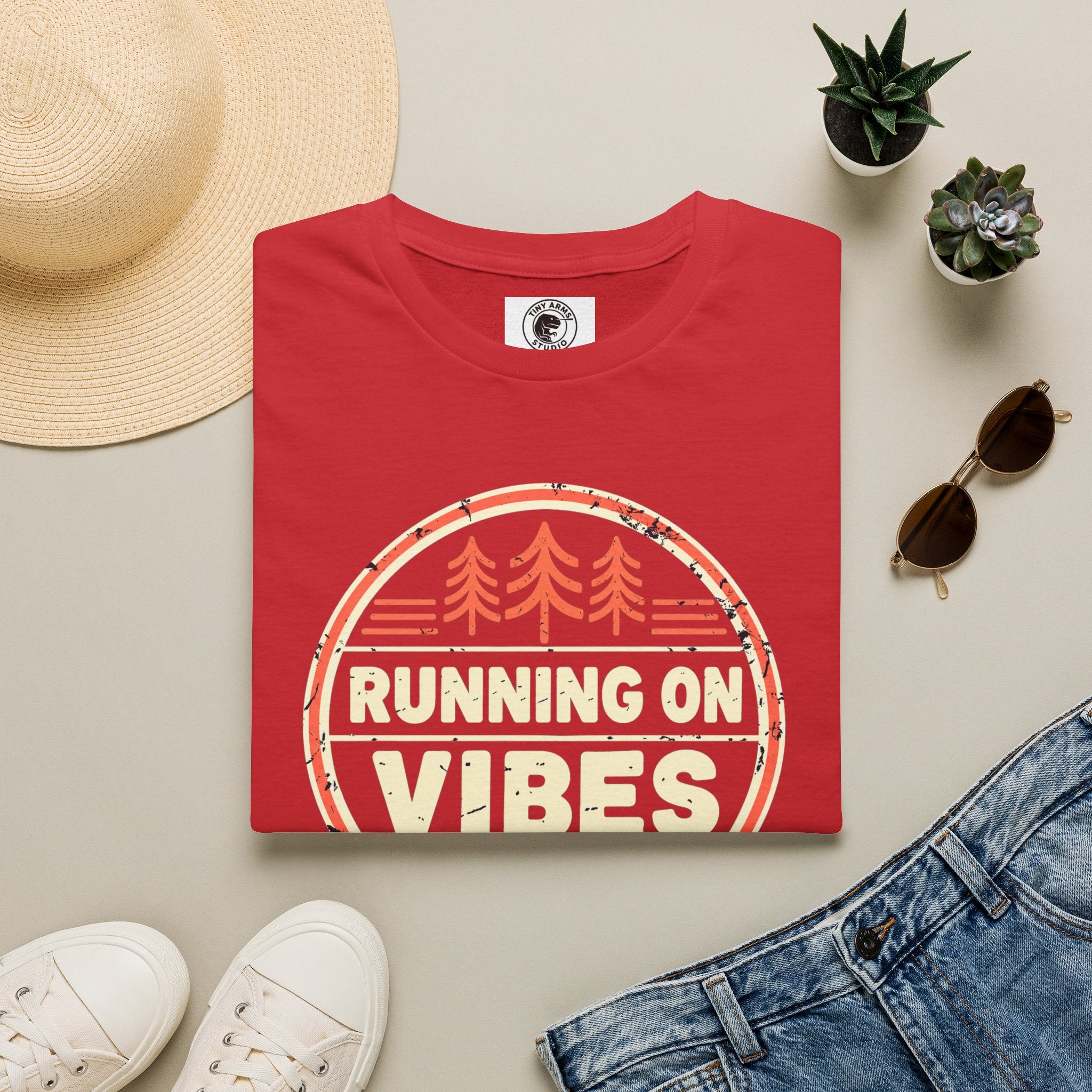 Running On Vibes T-Shirt | Retro Forest Graphic Tee
