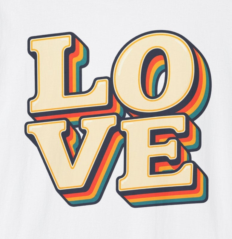 Retro Rainbow LOVE shirt | T-Shirt