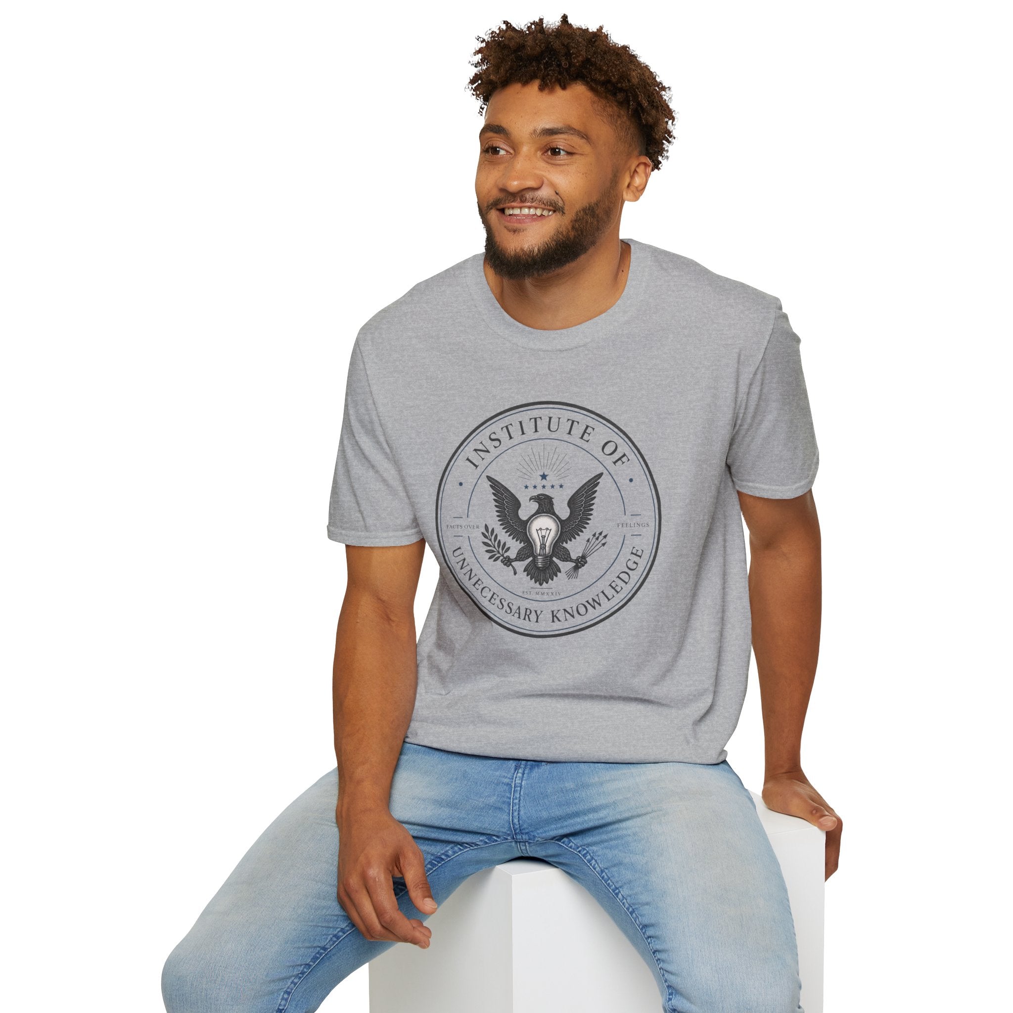 Institute of Unnecessary Knowledge T-Shirt | Eagle Seal Graphic Tee