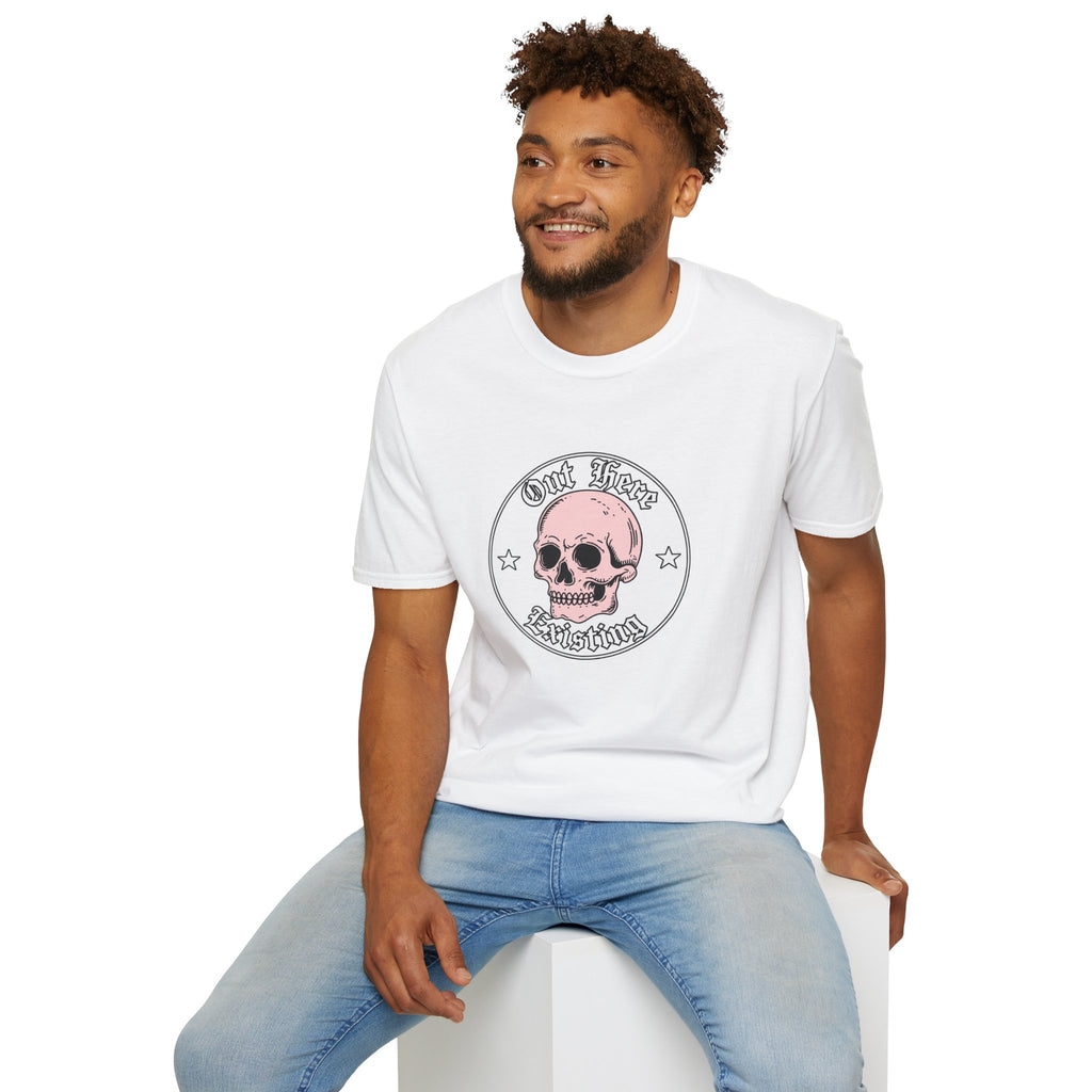 Pink Skull 'Out Here' Graphic Tee | Skull Illustration T-Shirt