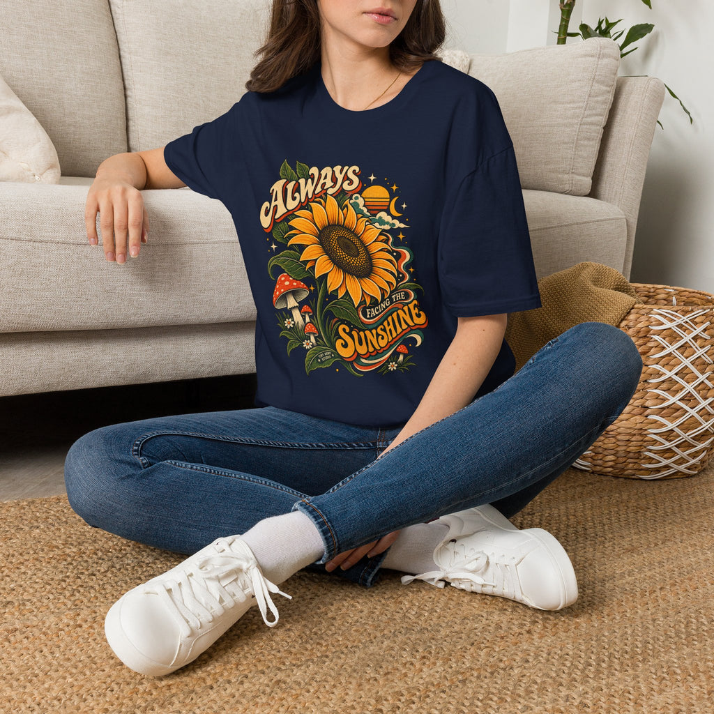 Always Facing the Sunshine Retro Sunflower Graphic Tee