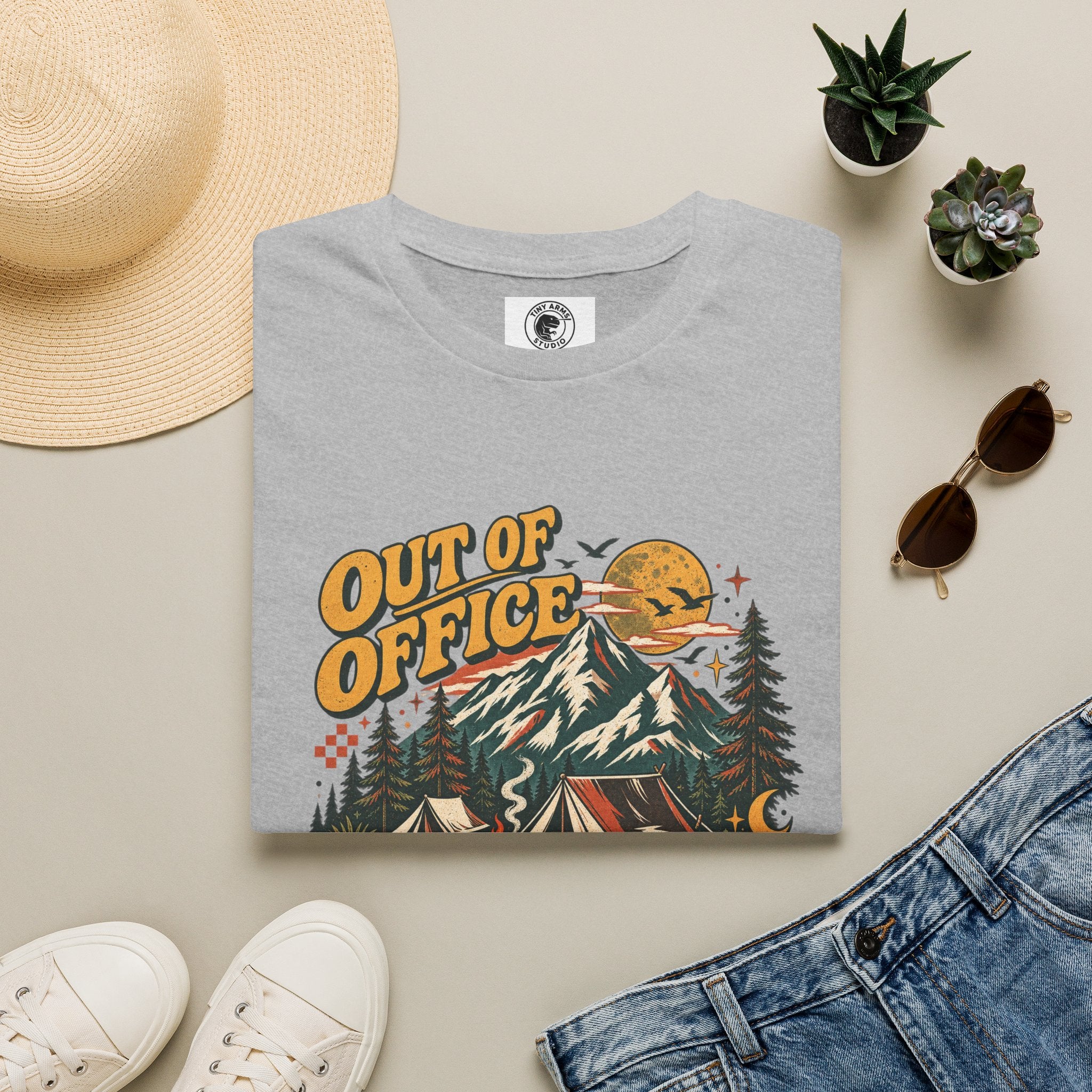 Out of Office Mentally Retro Camping Graphic Tee | Vintage Outdoor Shirt