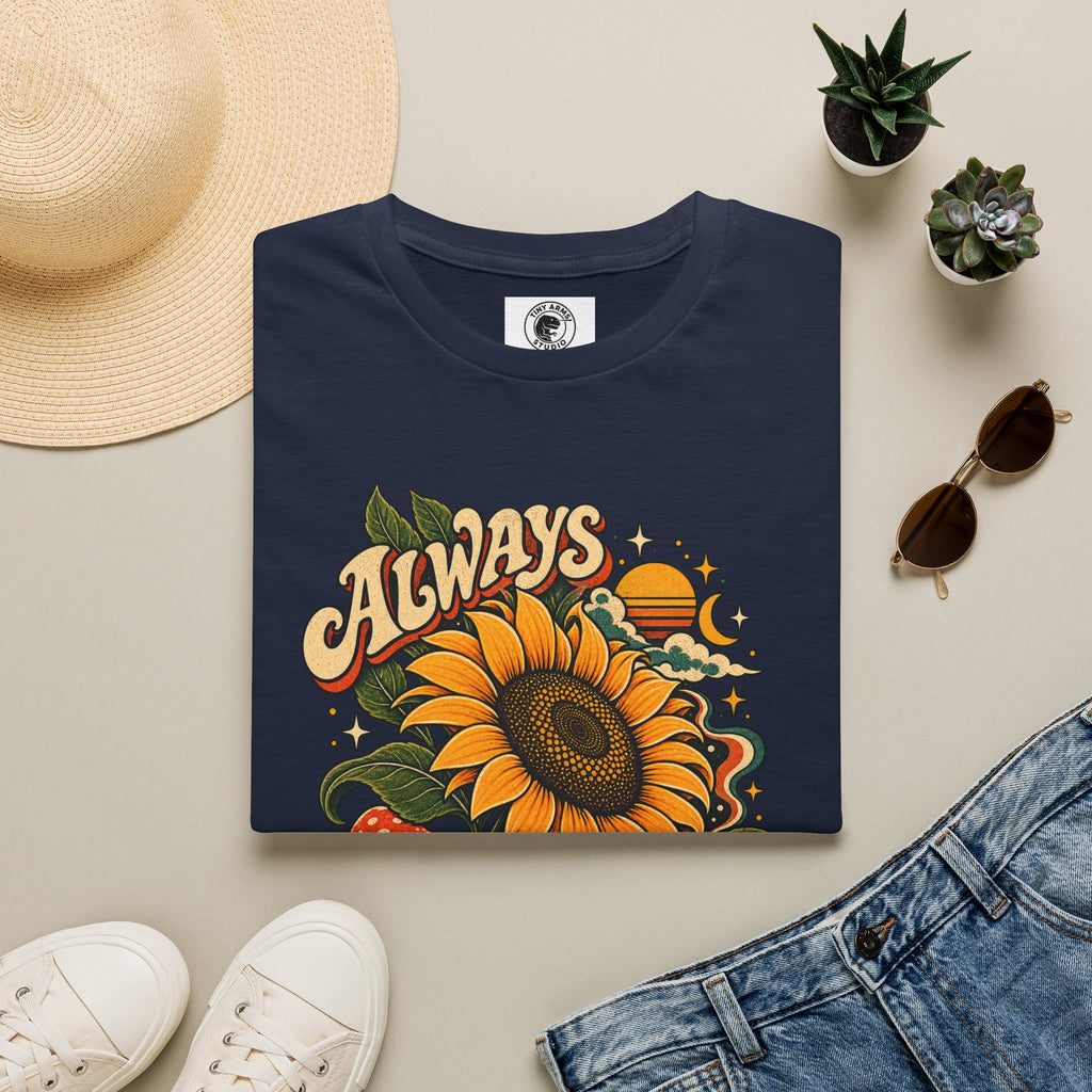 Always Facing the Sunshine Retro Sunflower Graphic Tee