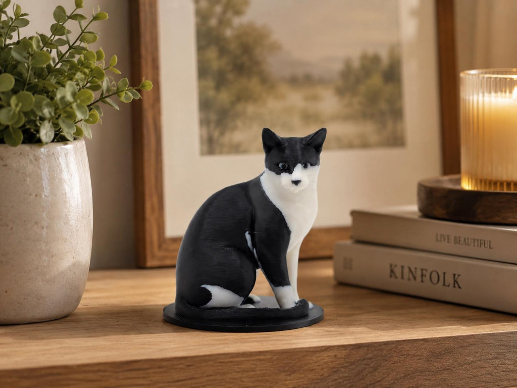 Custom 3D Pet Statue, Full-Color Dog or Cat Figurine, Laser-Engraved Name Base